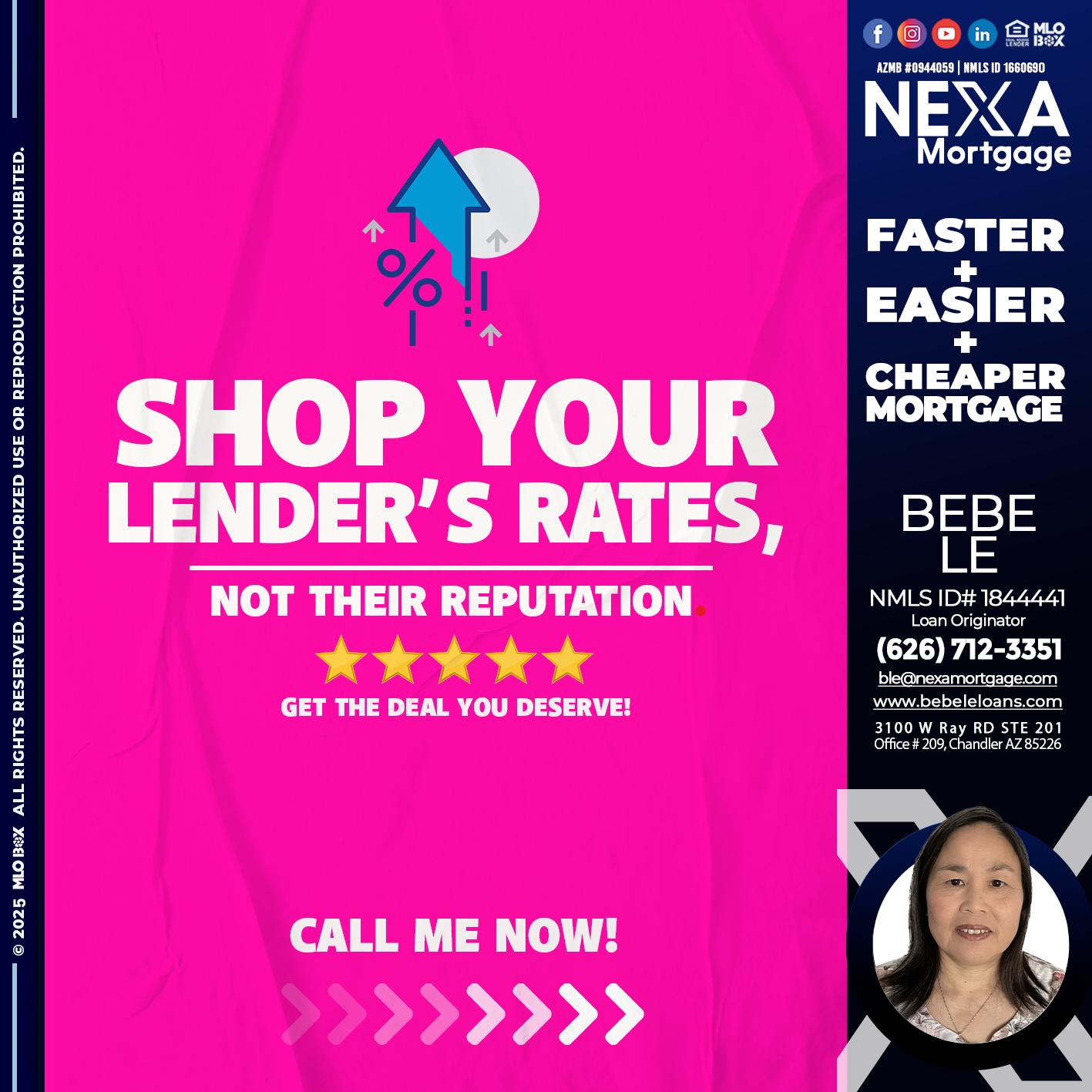 SHOP YOUR - Bebe Le- Serving California -Loan Originator