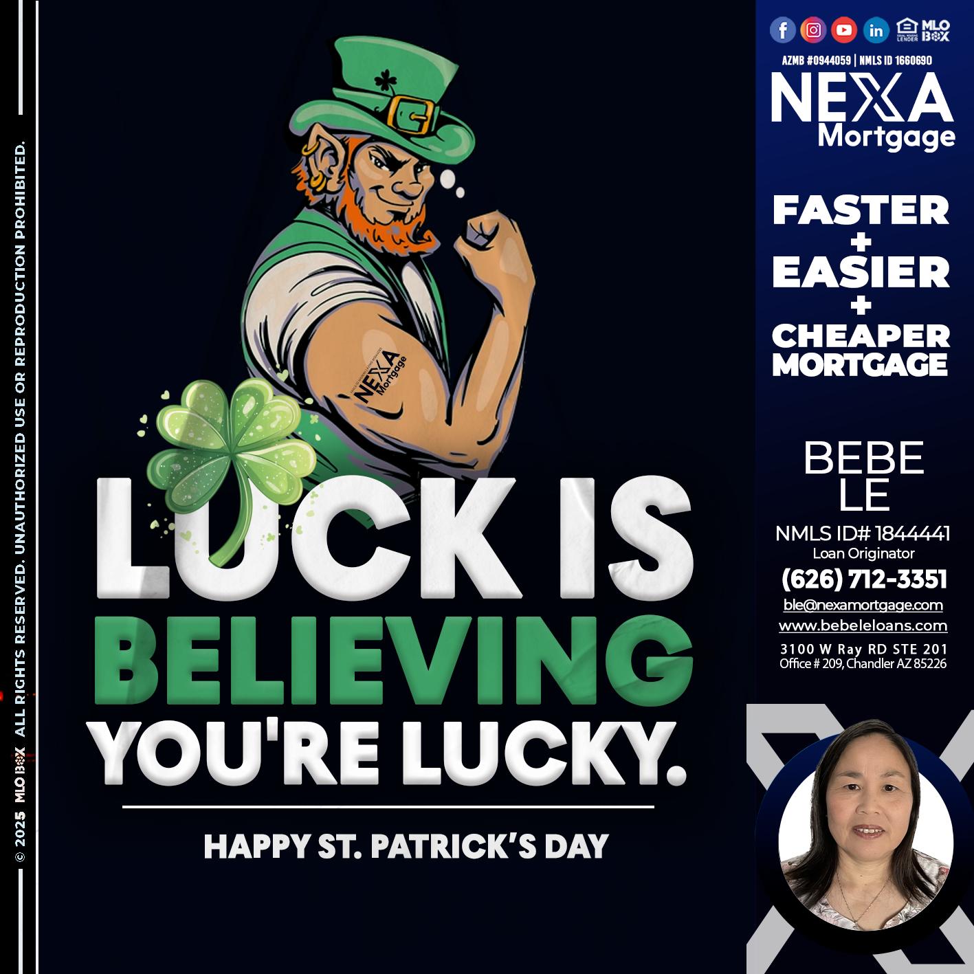 ST. PATRICKS DAY - Bebe Le- Serving California -Loan Originator
