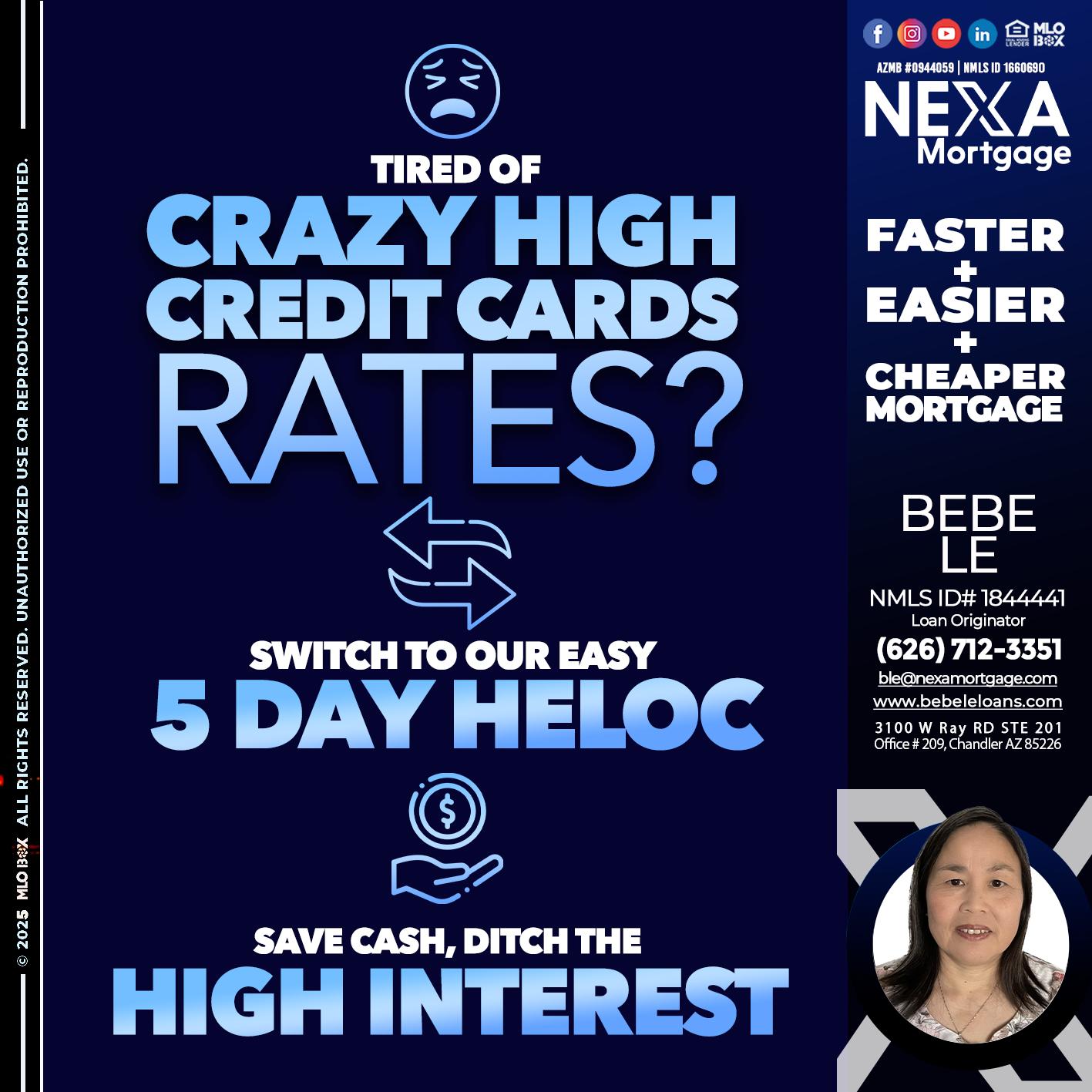 TIRED OF HIGH RATES - Bebe Le- Serving California -Loan Originator