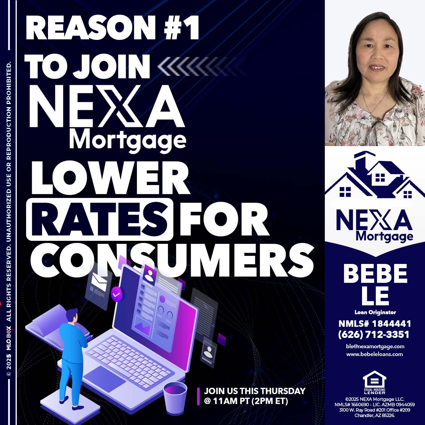REASON 1 - Bebe Le- Serving California -Loan Originator
