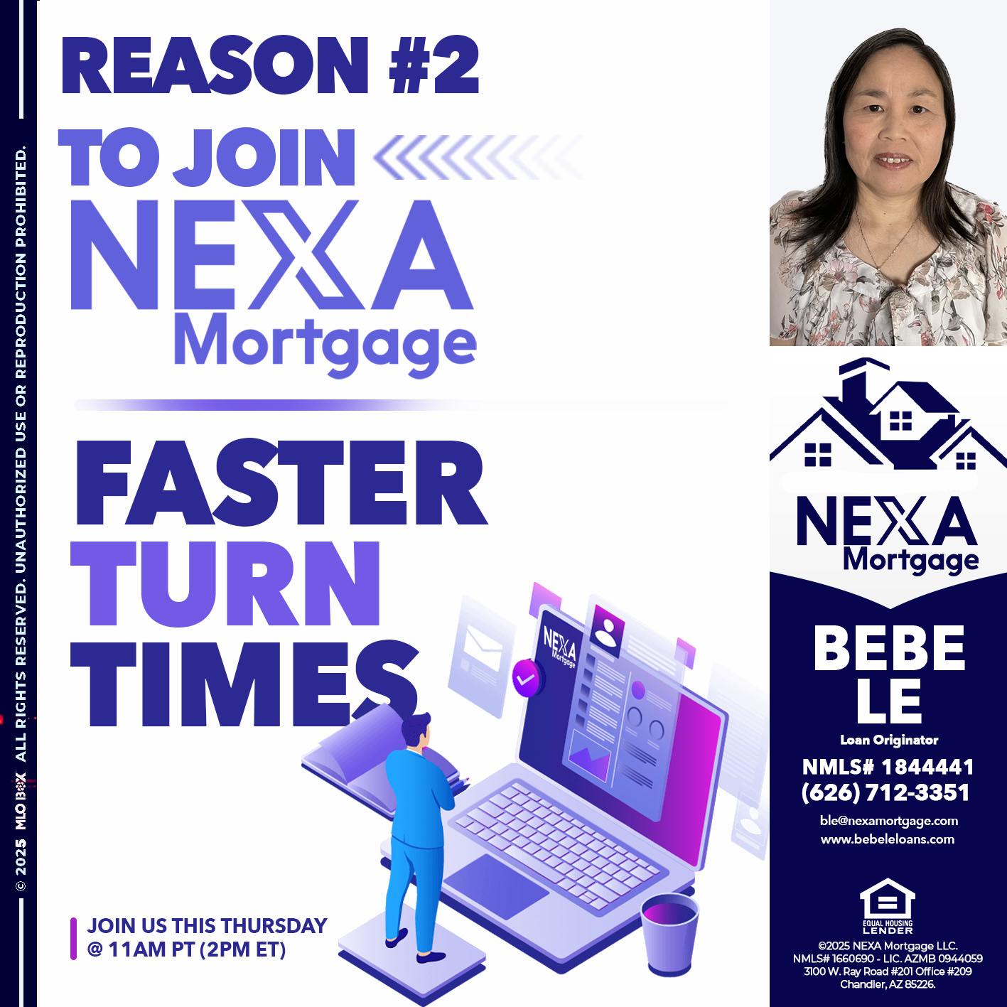 REASON 2 - Bebe Le- Serving California -Loan Originator
