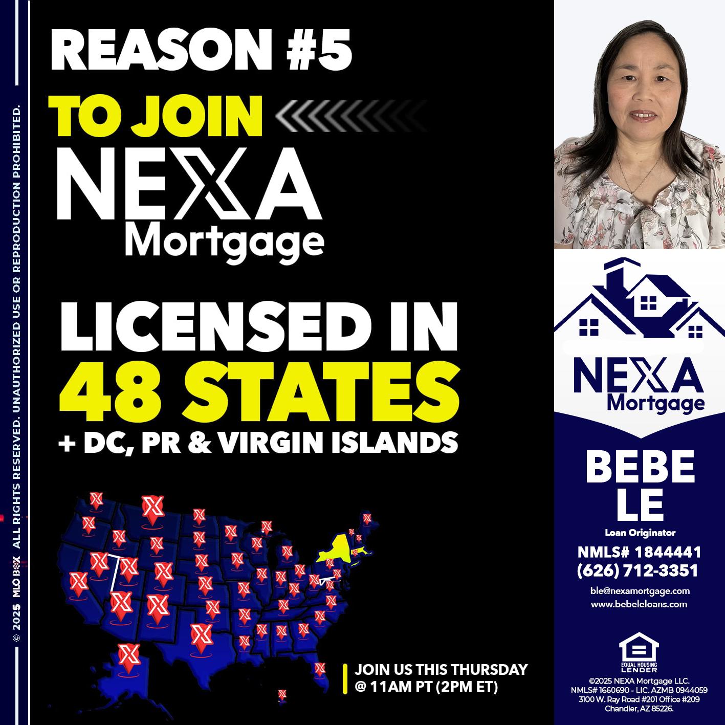 REASON 5 - Bebe Le- Serving California -Loan Originator