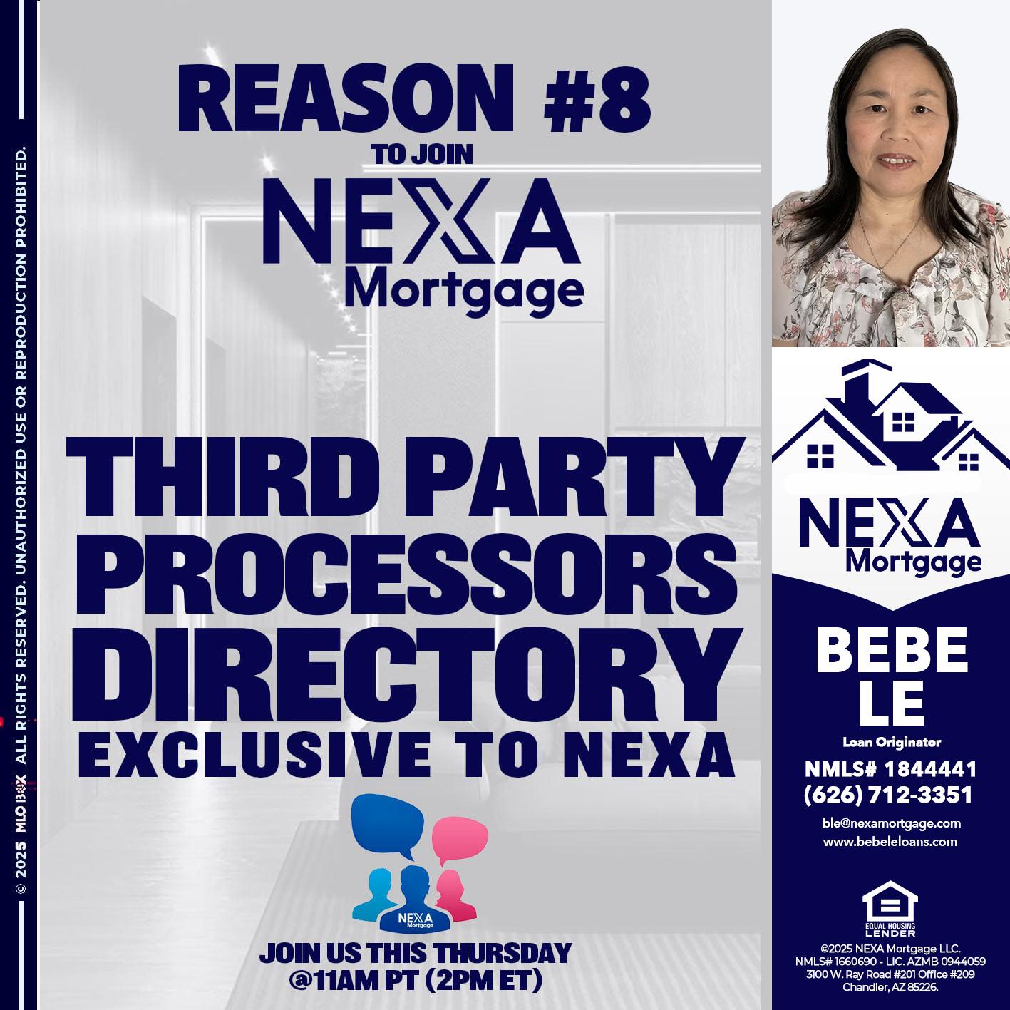 REASON 8 - Bebe Le- Serving California -Loan Originator