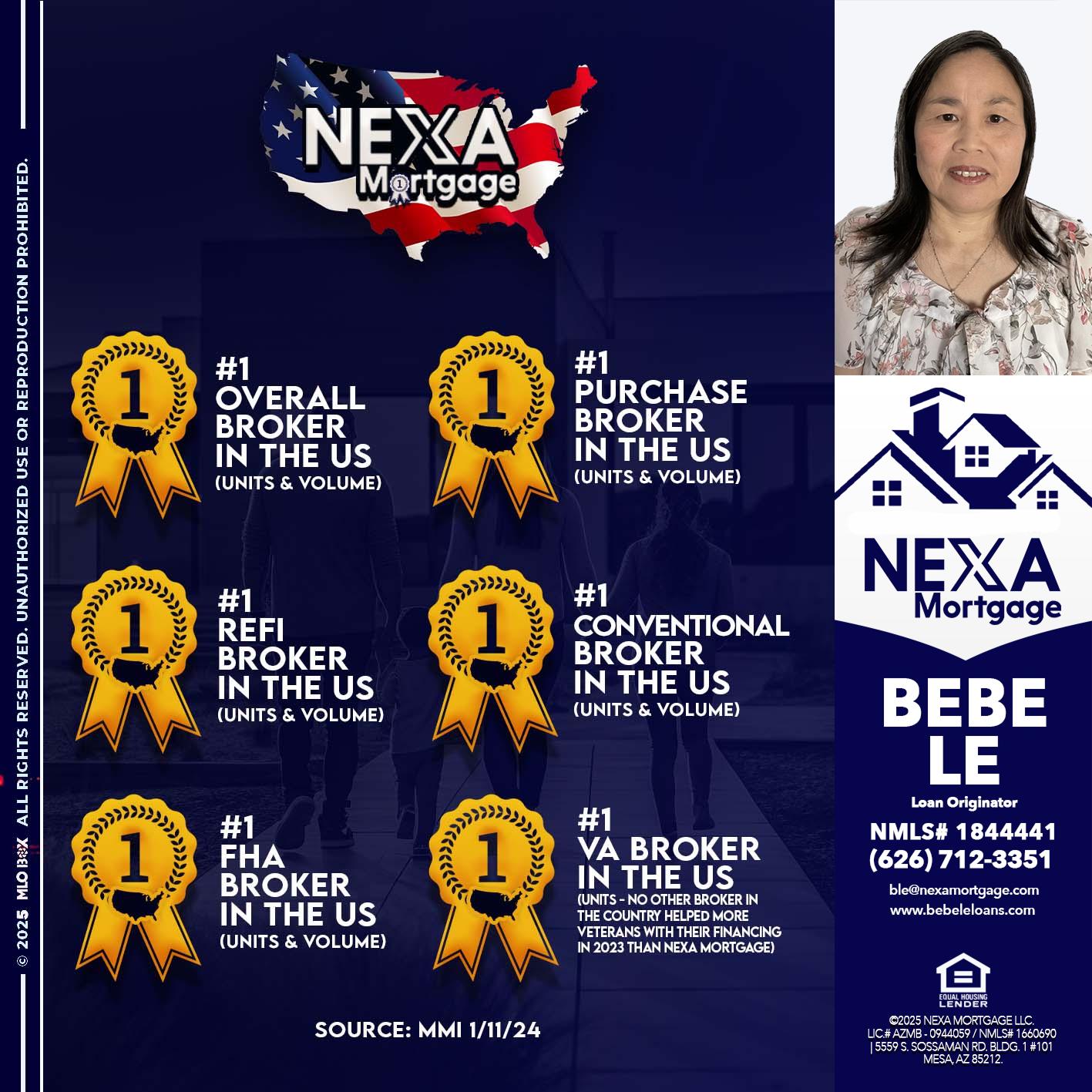 #1 - Bebe Le- Serving California -Loan Originator