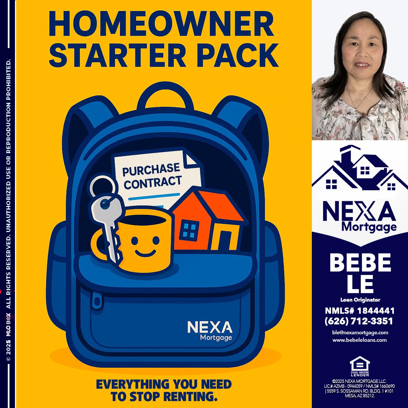 NEED A HOMEOWNER PACK.. - Bebe Le- Serving California -Loan Originator
