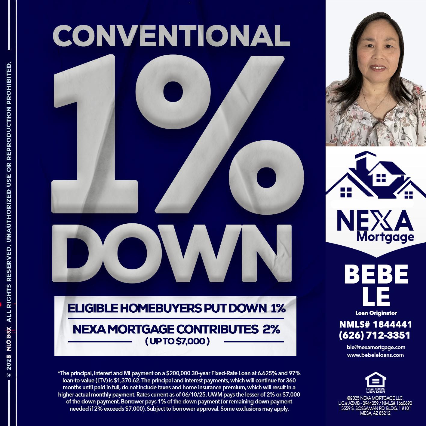 CONVENTIONAL - Bebe Le- Serving California -Loan Originator
