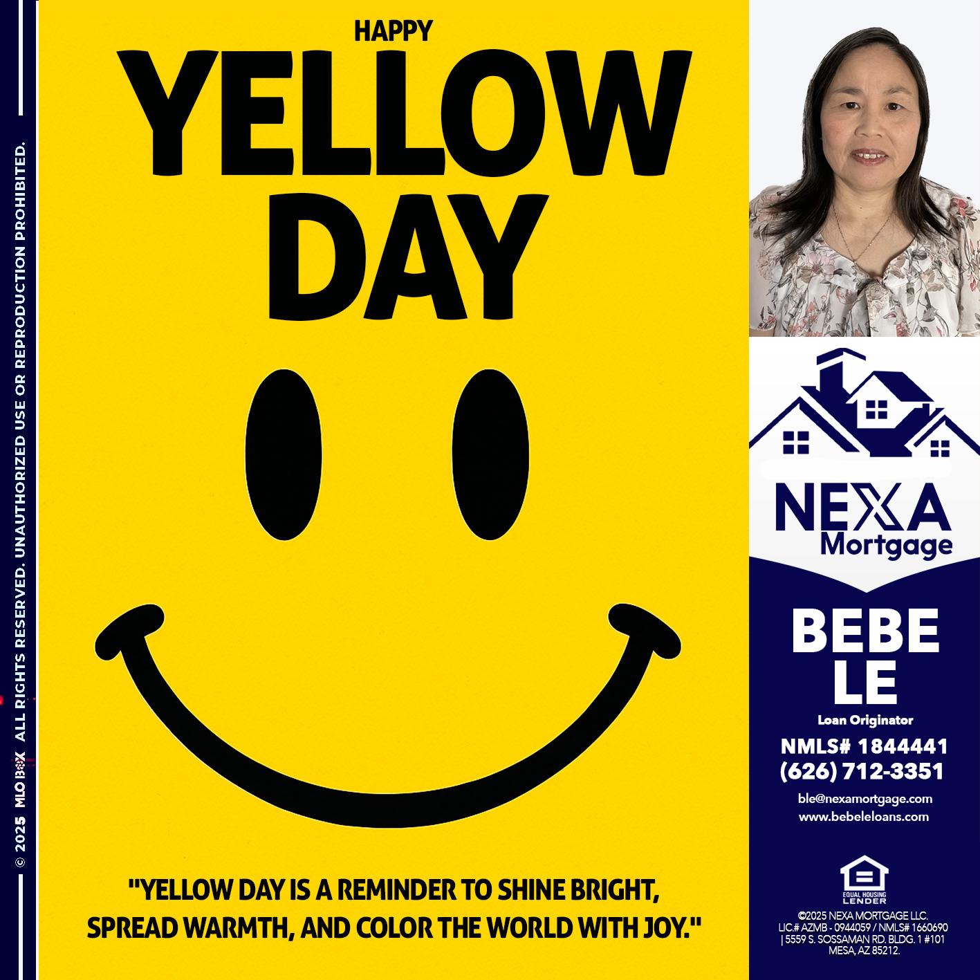 YELLOW DAY - Bebe Le- Serving California -Loan Originator