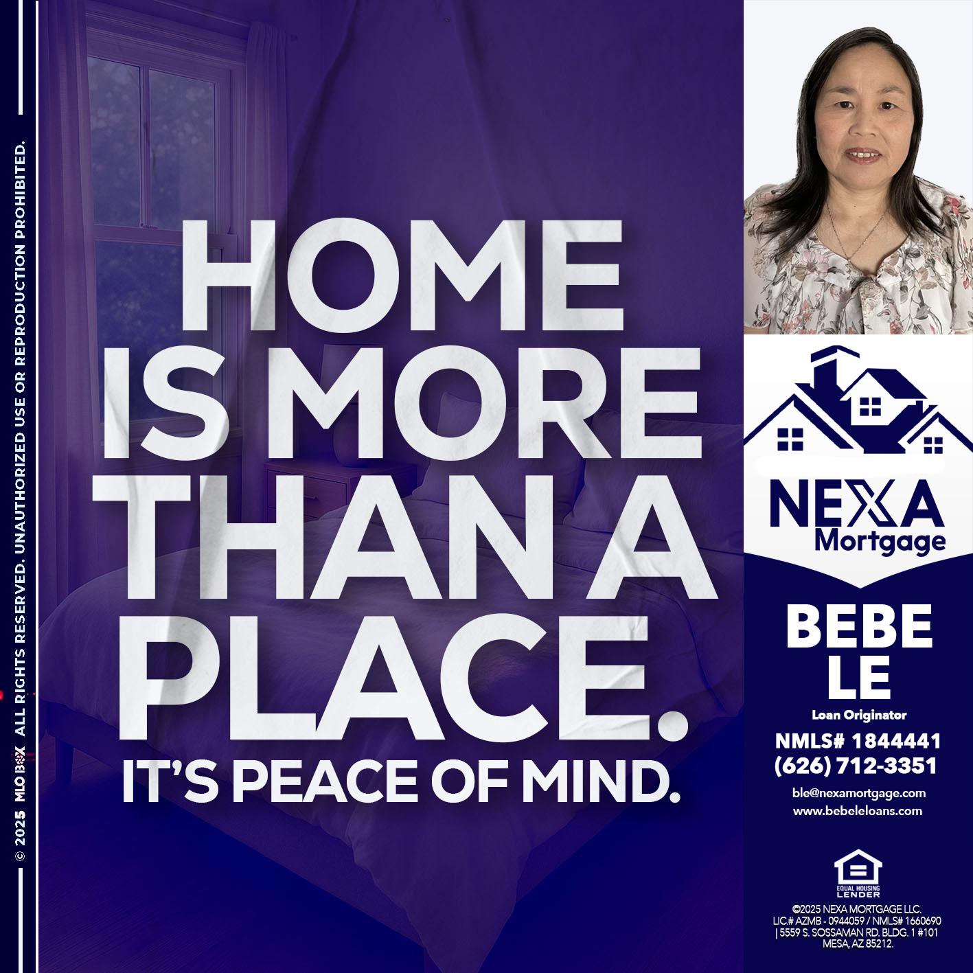 HOME IS MORE - Bebe Le- Serving California -Loan Originator