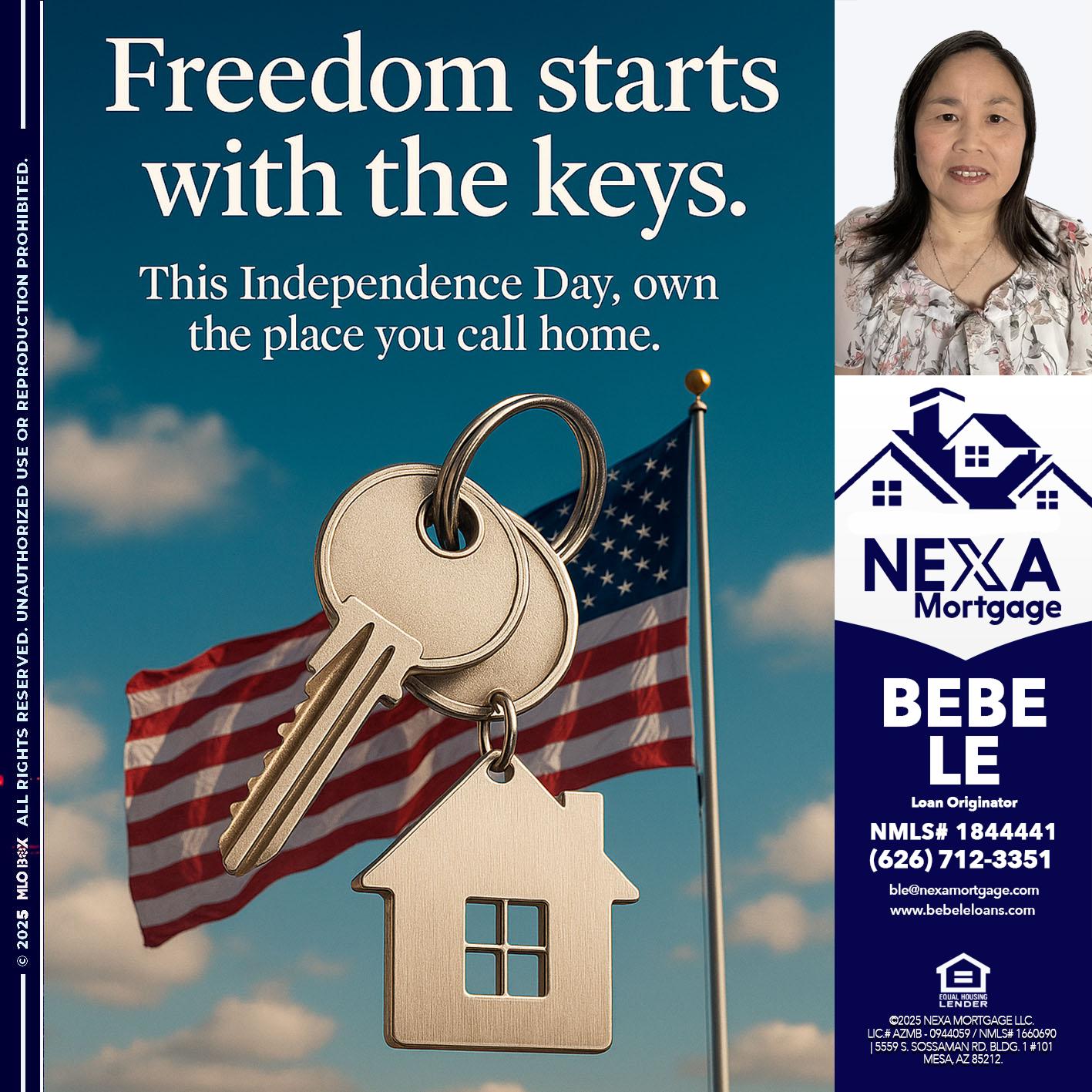FREEDOM STARTS - Bebe Le- Serving California -Loan Originator