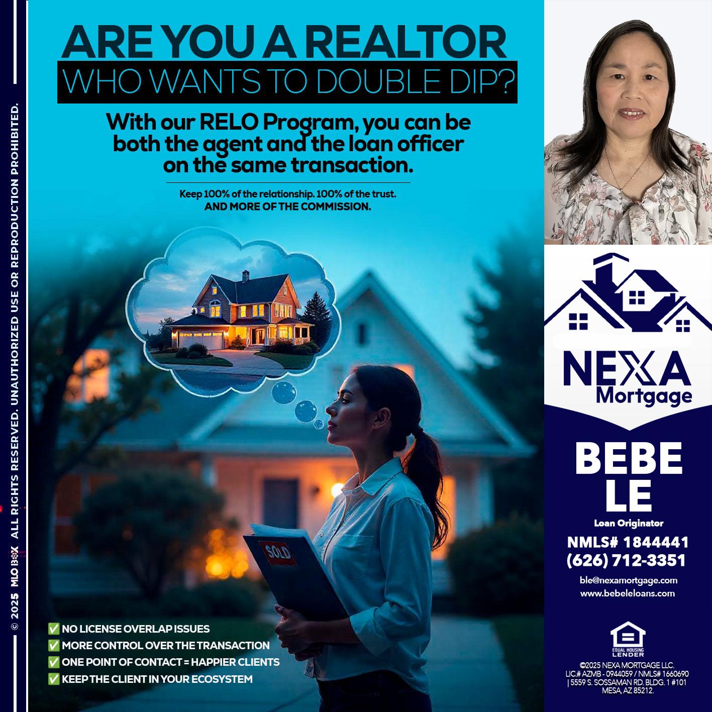 Are you a Realtor? - Bebe Le- Serving California -Loan Originator