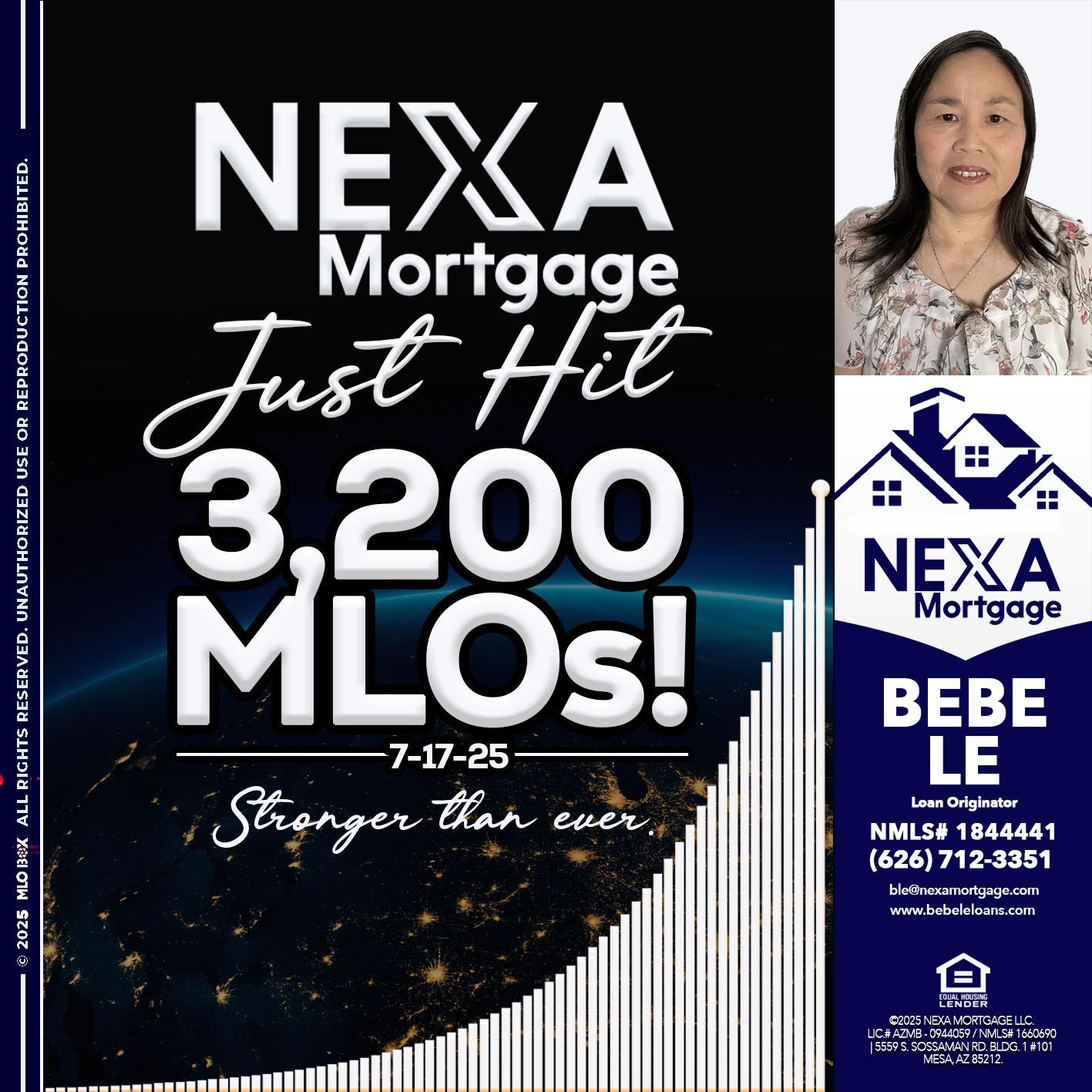 3200 MLOs - Bebe Le- Serving California -Loan Originator