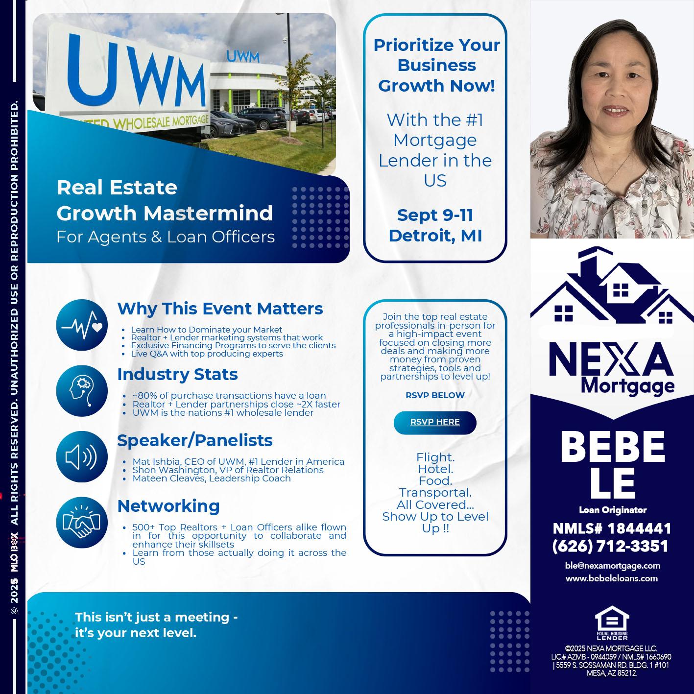 DETROIT TRIP - Bebe Le- Serving California -Loan Originator