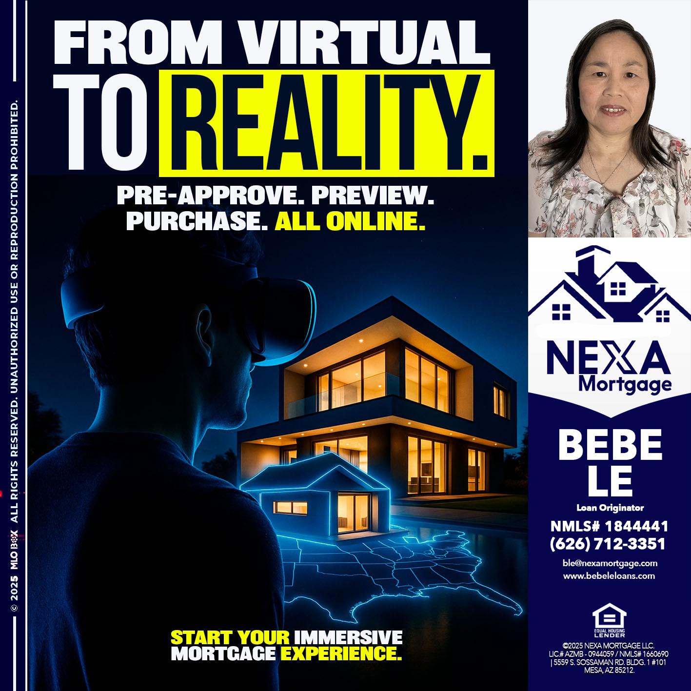 FROM VIRTUAL - Bebe Le- Serving California -Loan Originator