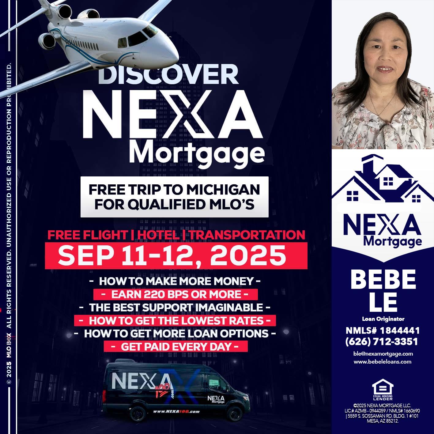 DISCOVER NEXA MORTGAGE - Bebe Le- Serving California -Loan Originator