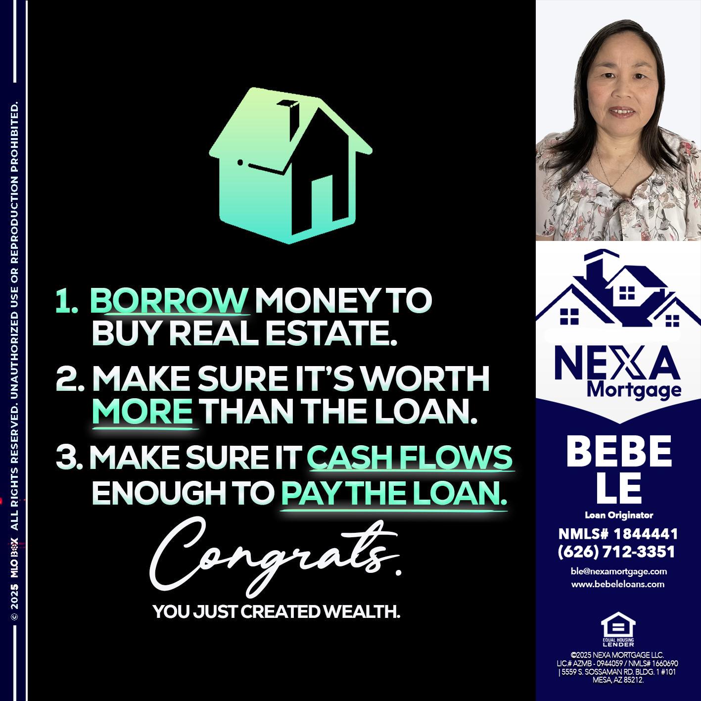 BORROW MONEY - Bebe Le- Serving California -Loan Originator