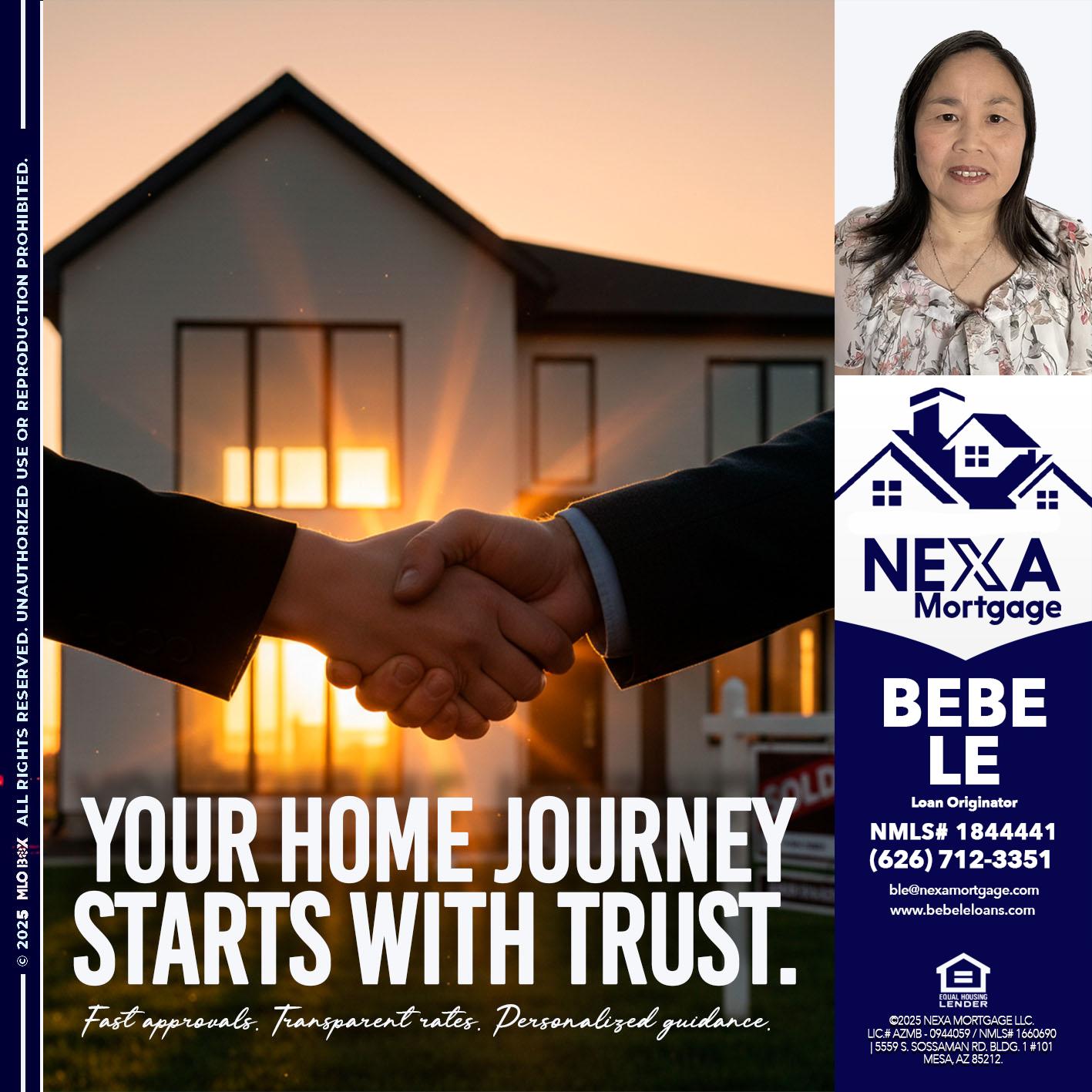 your home - Bebe Le- Serving California -Loan Originator
