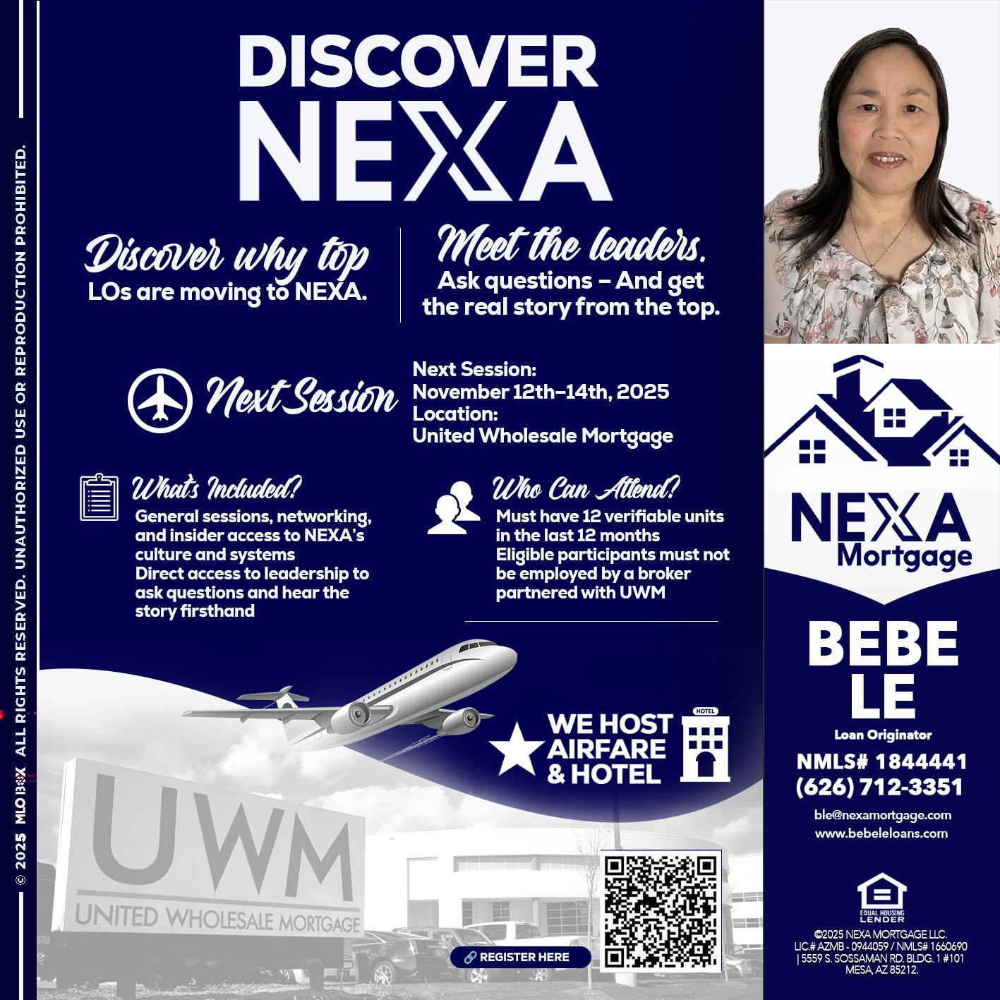 DISCOVER NEXA - Bebe Le- Serving California -Loan Originator