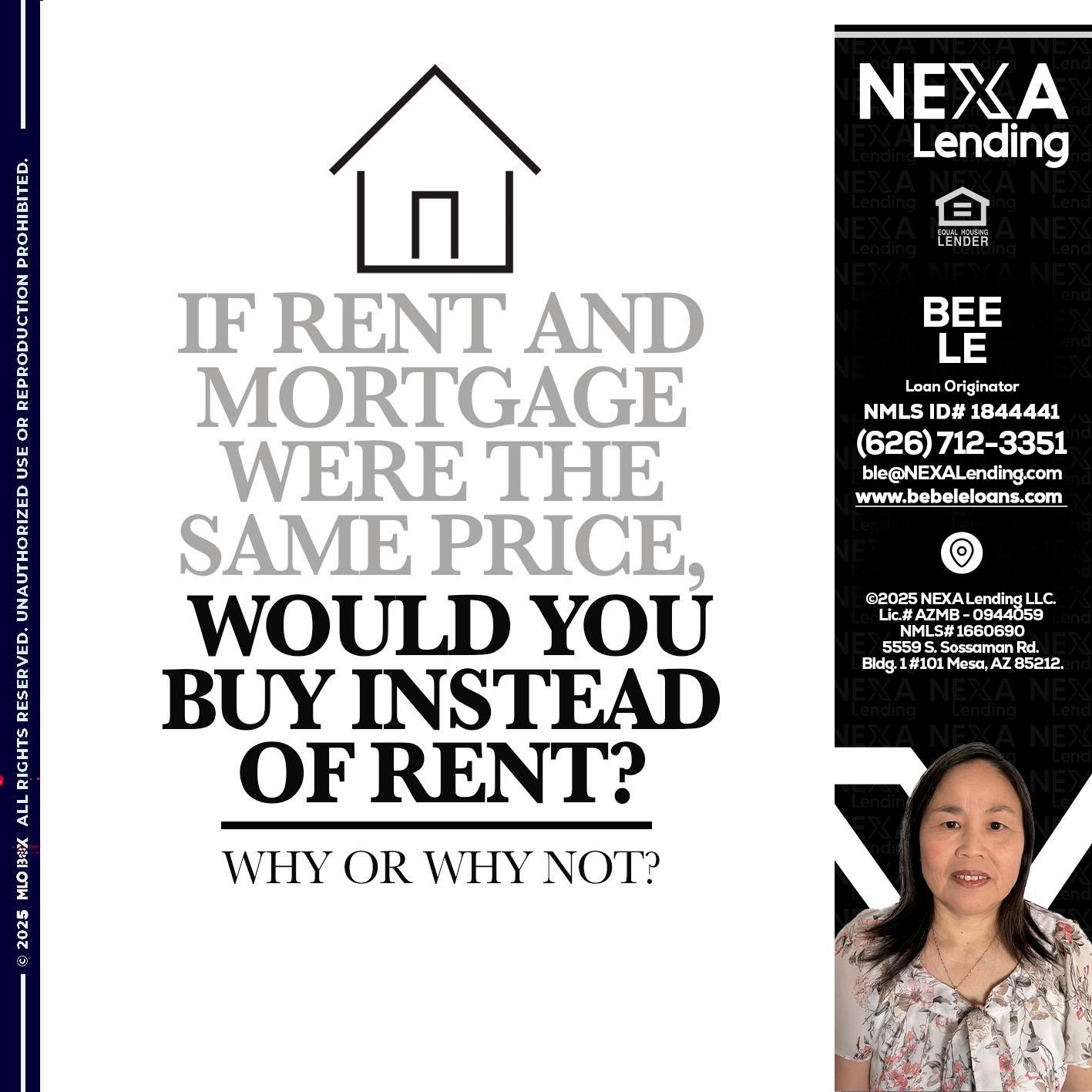 IF RENT - Bebe Le- Serving California -Loan Originator IF RENT - Bebe Le- Serving California -Loan Originator