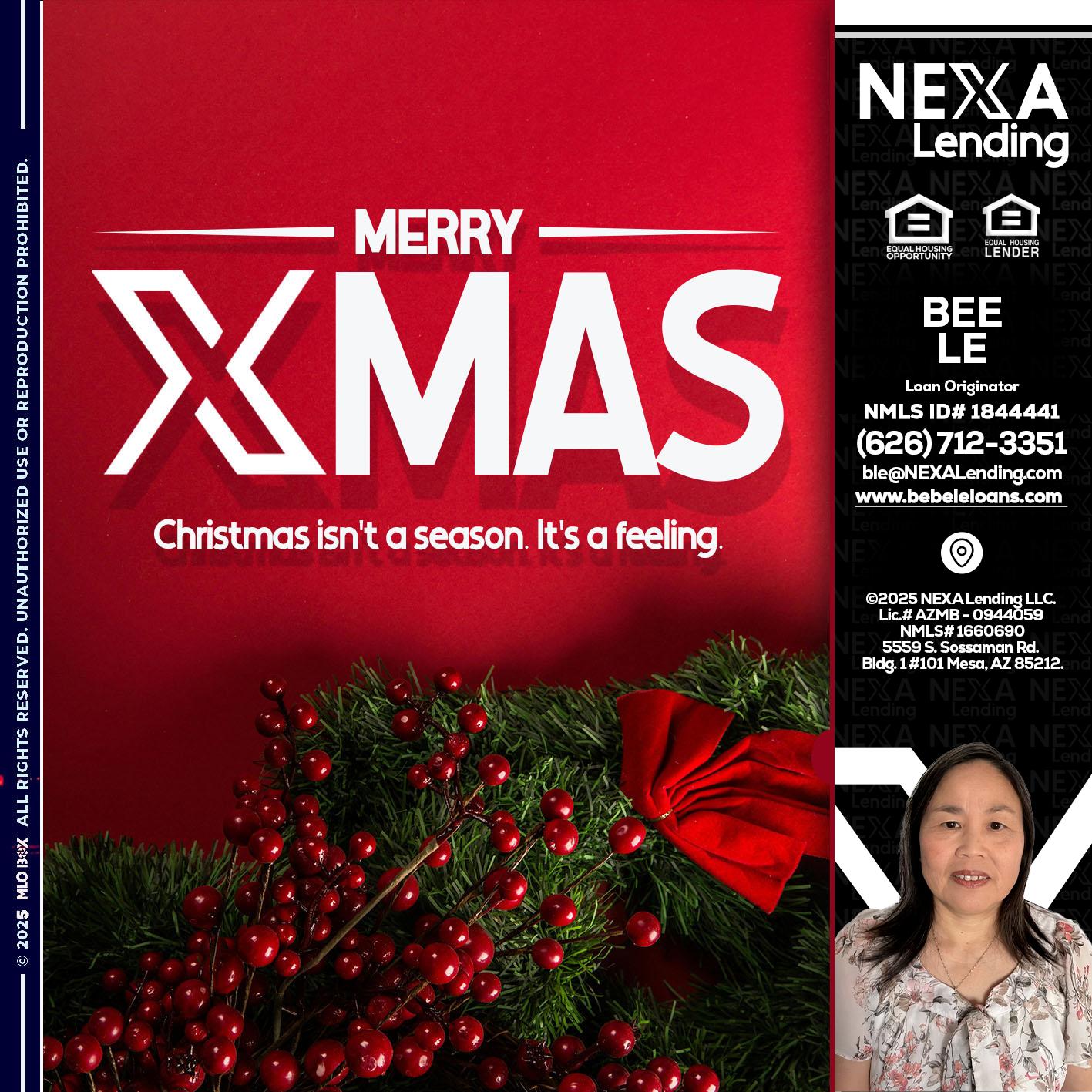 merry xmas - Bebe Le- Serving California -Loan Originator