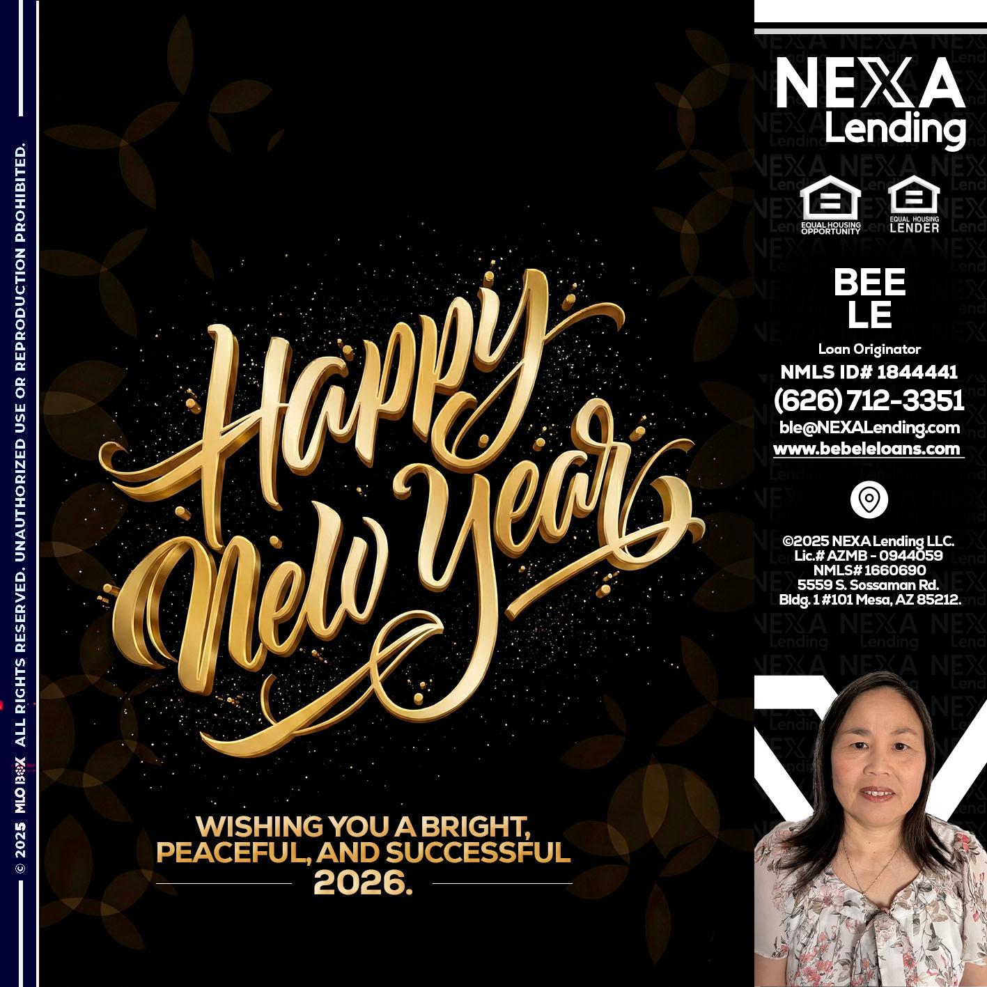 HAPPY NEW YEAR - Bebe Le- Serving California -Loan Originator