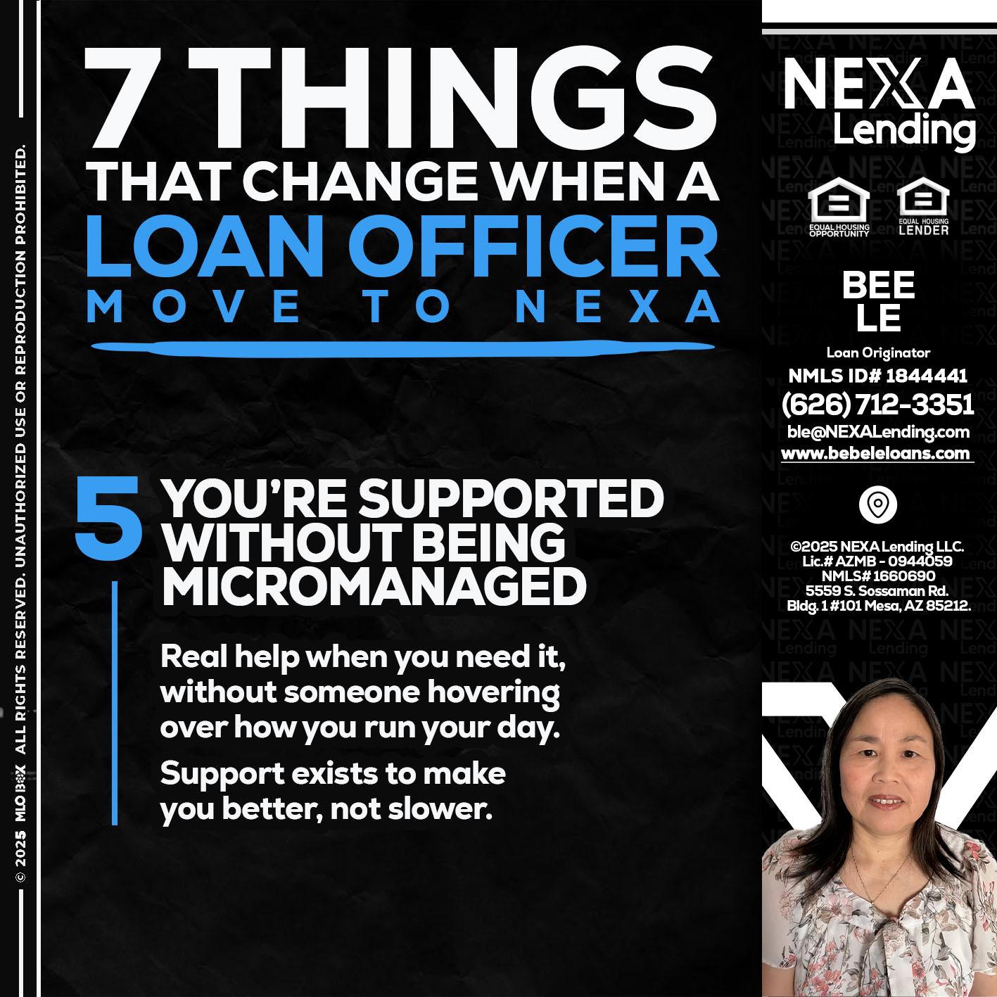 7 THINGS (5) - Bebe Le- Serving California -Loan Originator