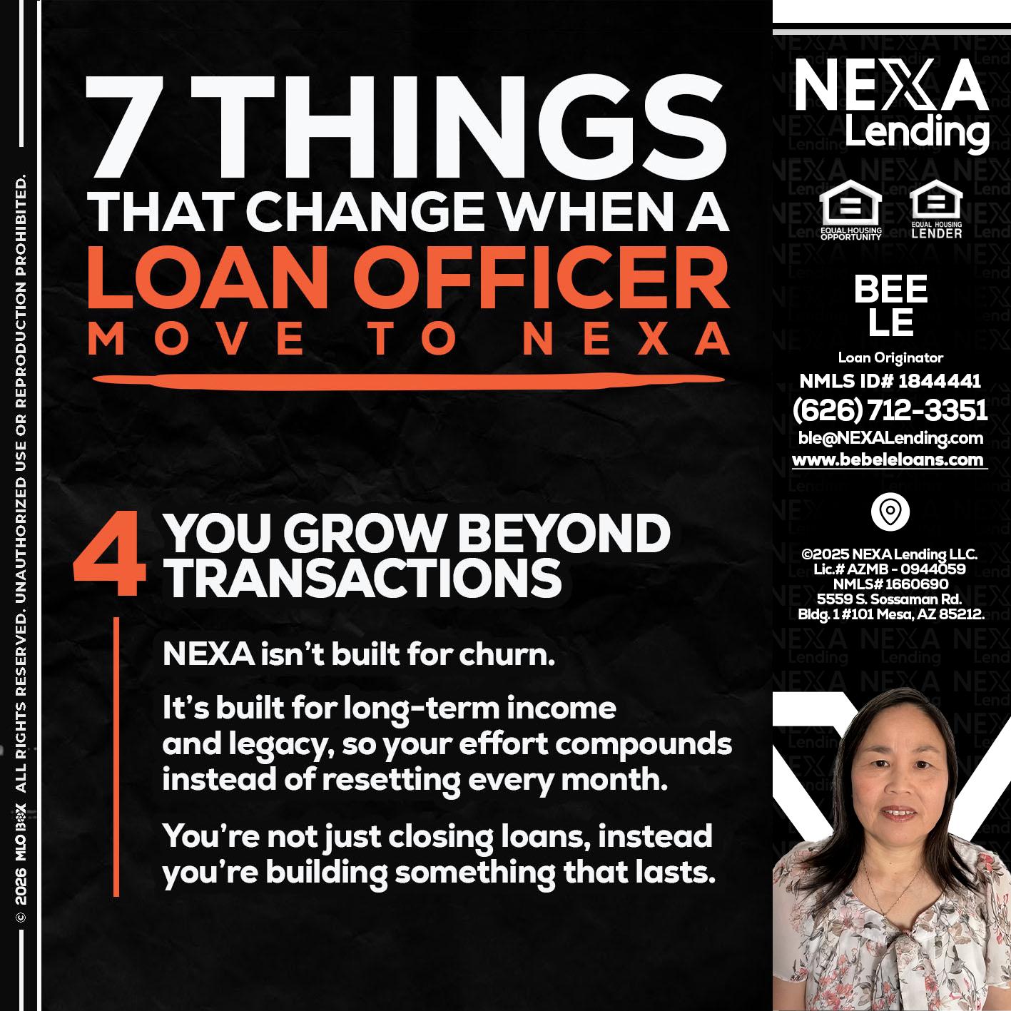 7 THINGS (4) - Bebe Le- Serving California -Loan Originator