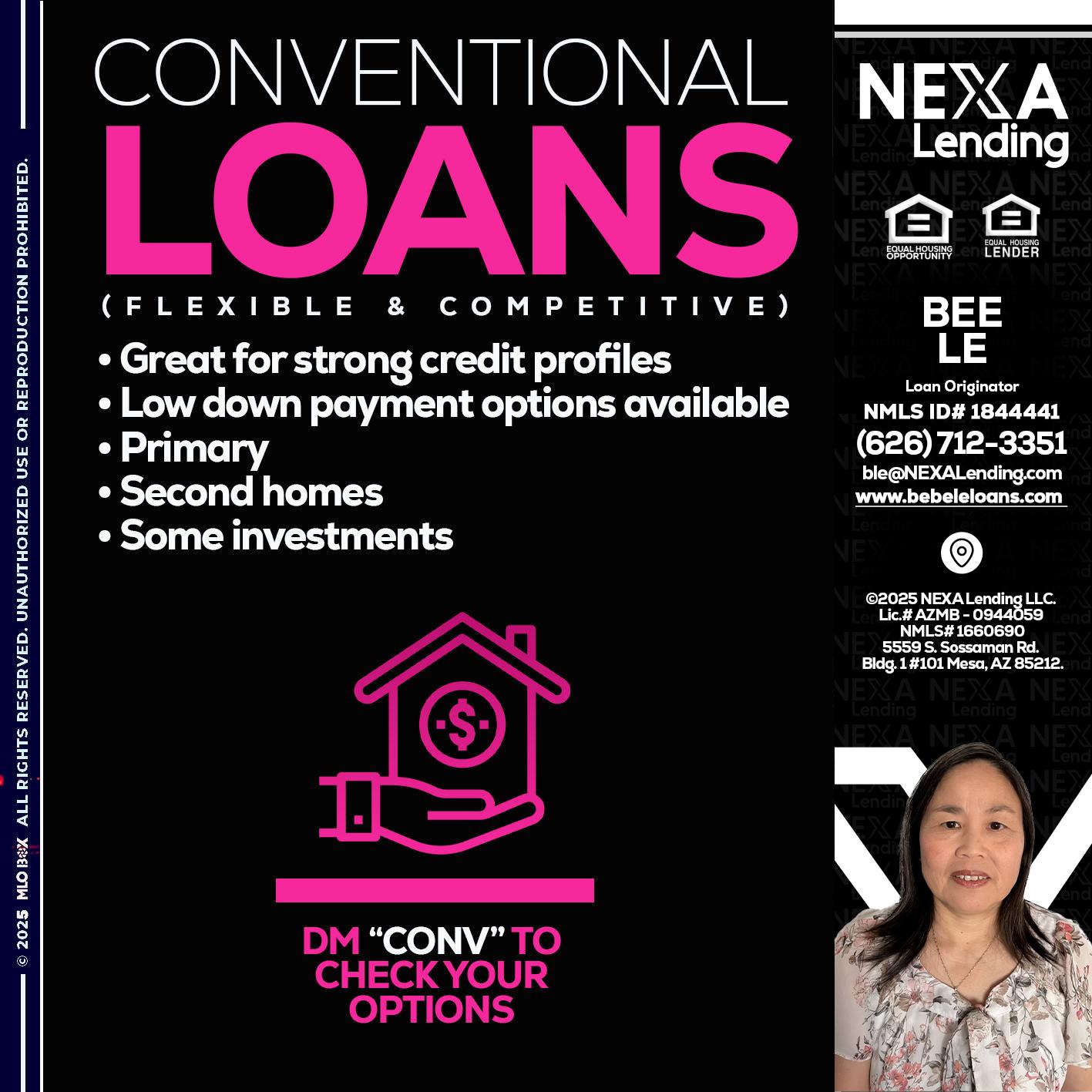 CONVENTIONAL LOANS - Bebe Le- Serving California -Loan Originator