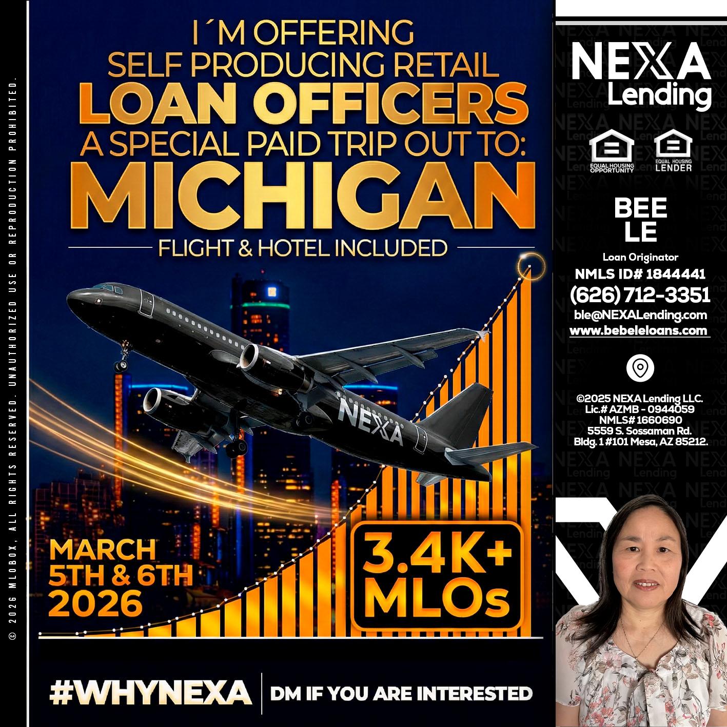 MICHIGAN - Bebe Le- Serving California -Loan Originator