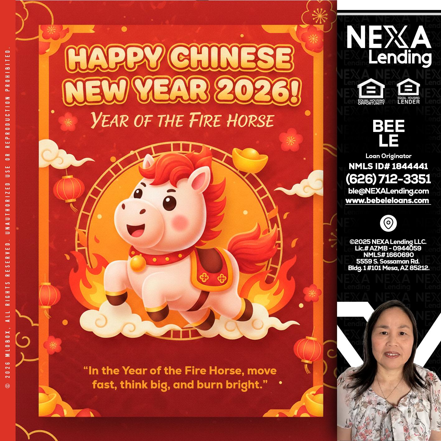 happy Chinese new year - Bebe Le- Serving California -Loan Originator