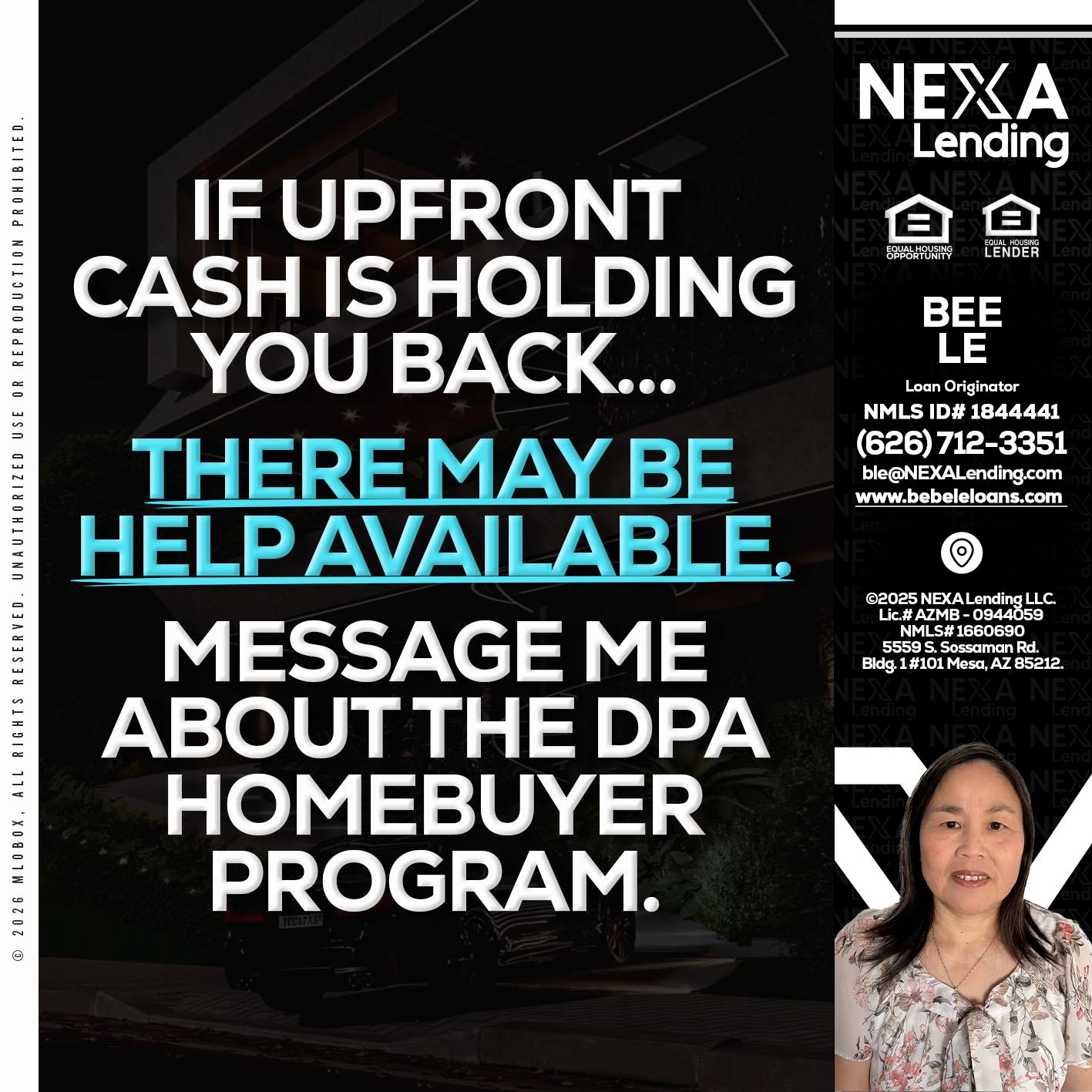 IF UPFRONT - Bebe Le- Serving California -Loan Originator