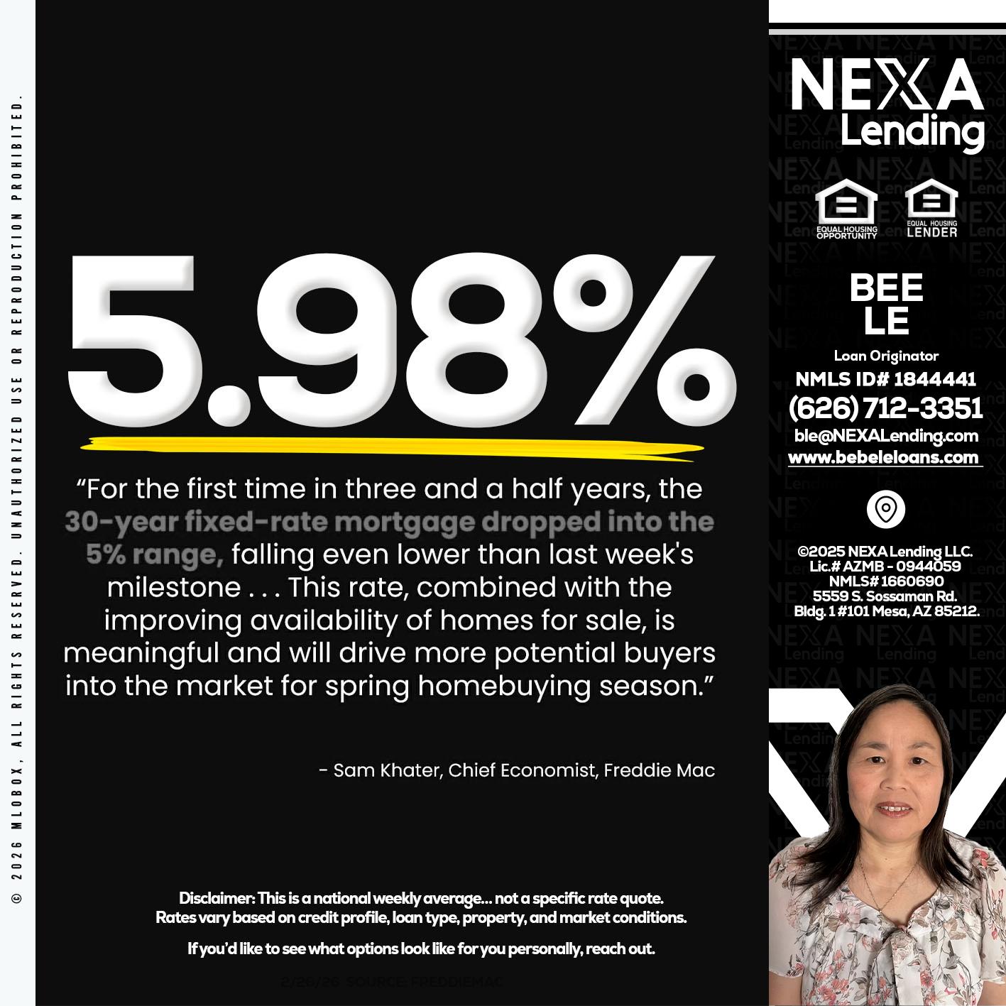 5.98% - Bebe Le- Serving California -Loan Originator