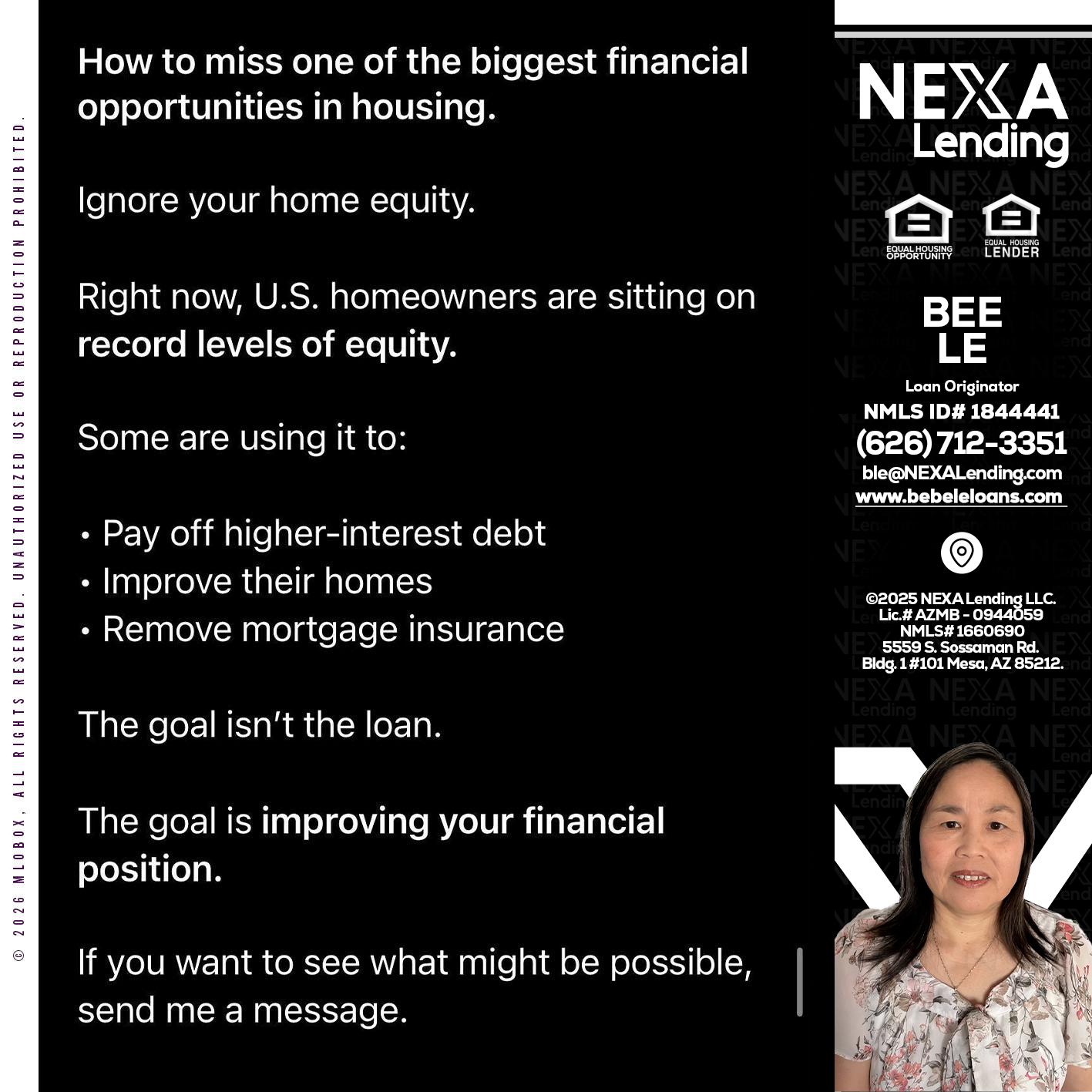 how to miss - Bebe Le- Serving California -Loan Originator