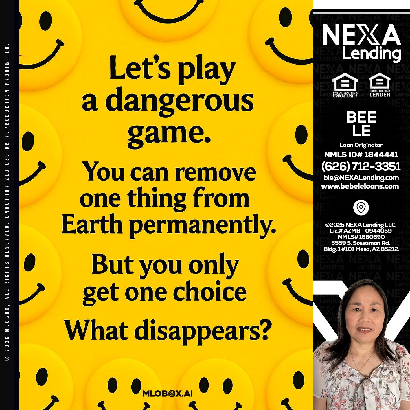 LETS PLAY - Bebe Le- Serving California -Loan Originator