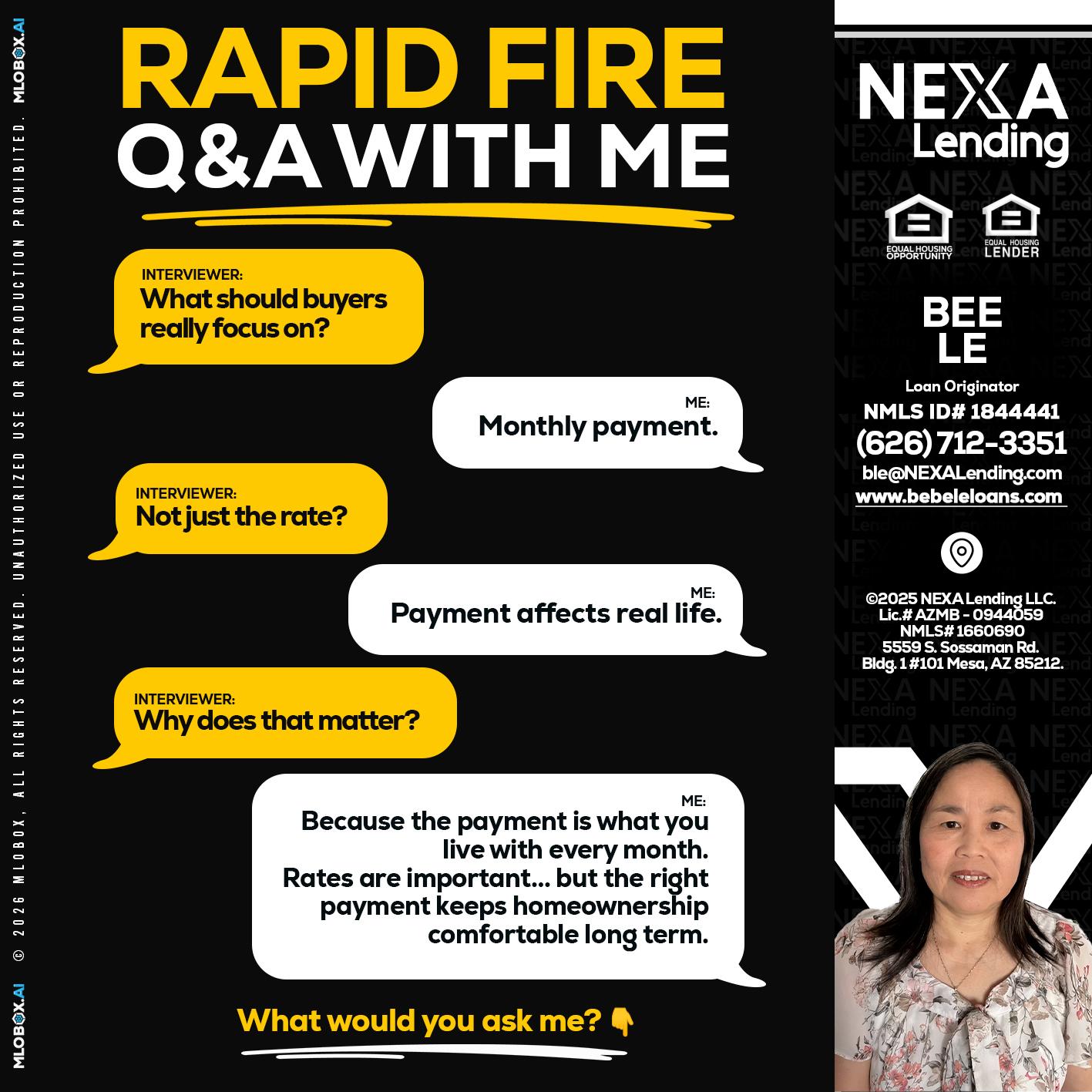 RAPID FIRE Q&A - Bebe Le- Serving California -Loan Originator
