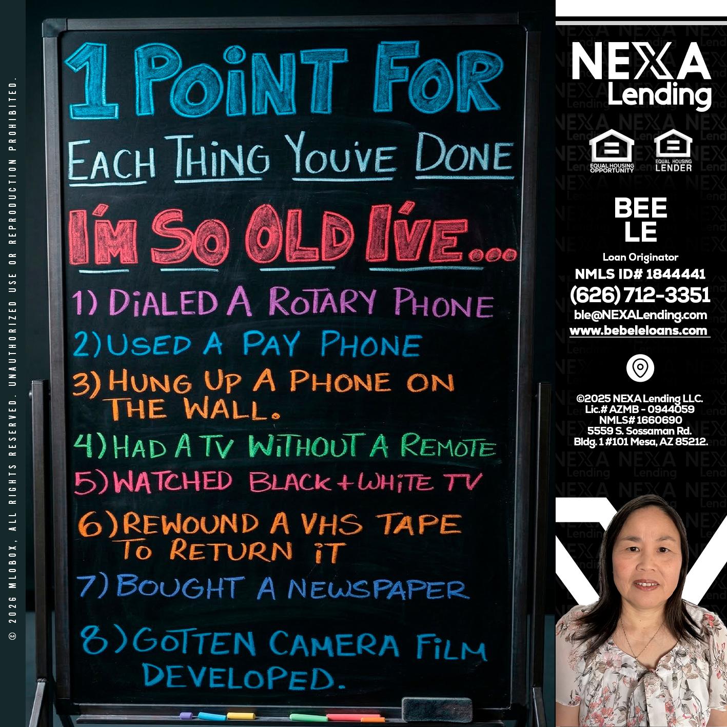 1 point for - Bebe Le- Serving California -Loan Originator