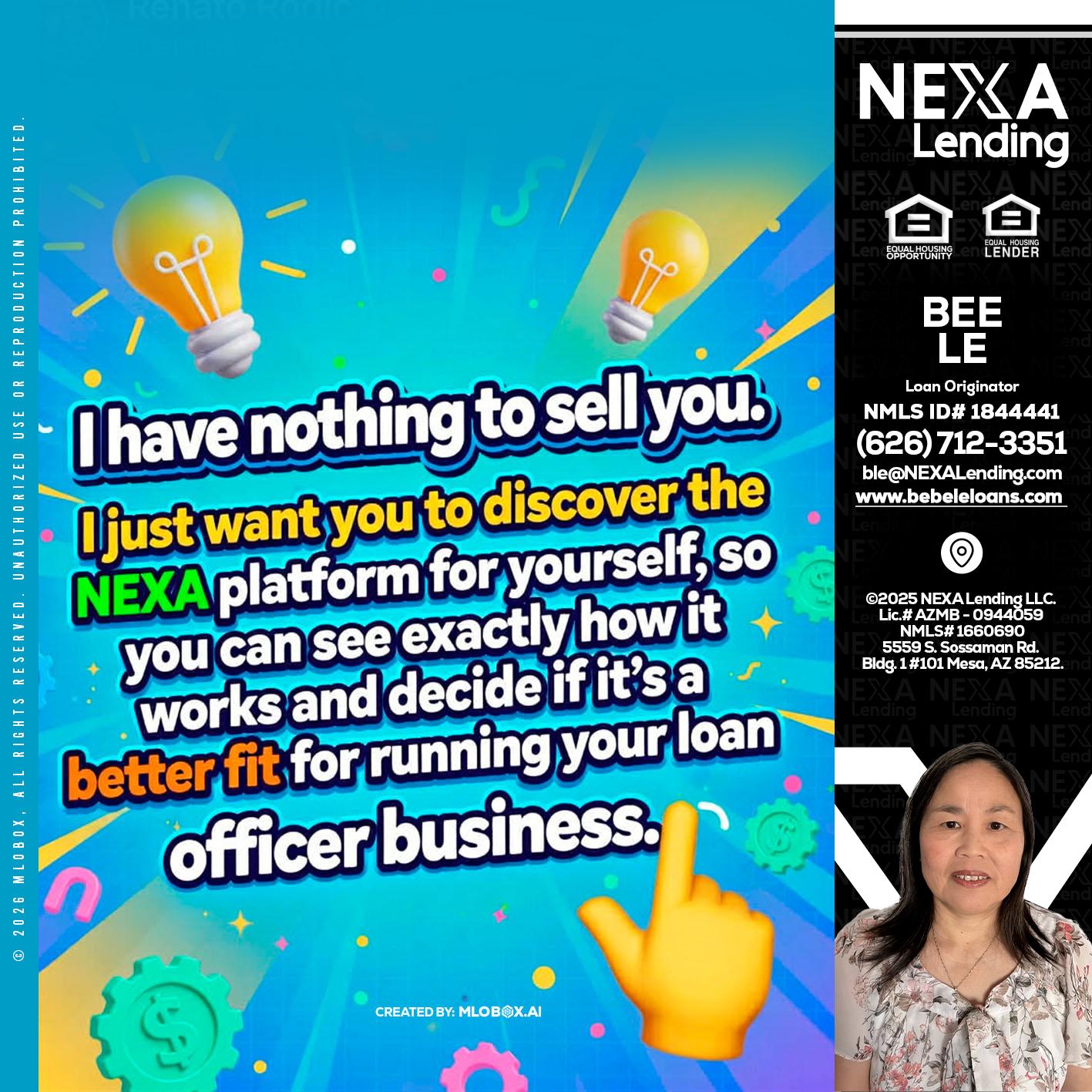 I HAVE NOTHING - Bebe Le- Serving California -Loan Originator