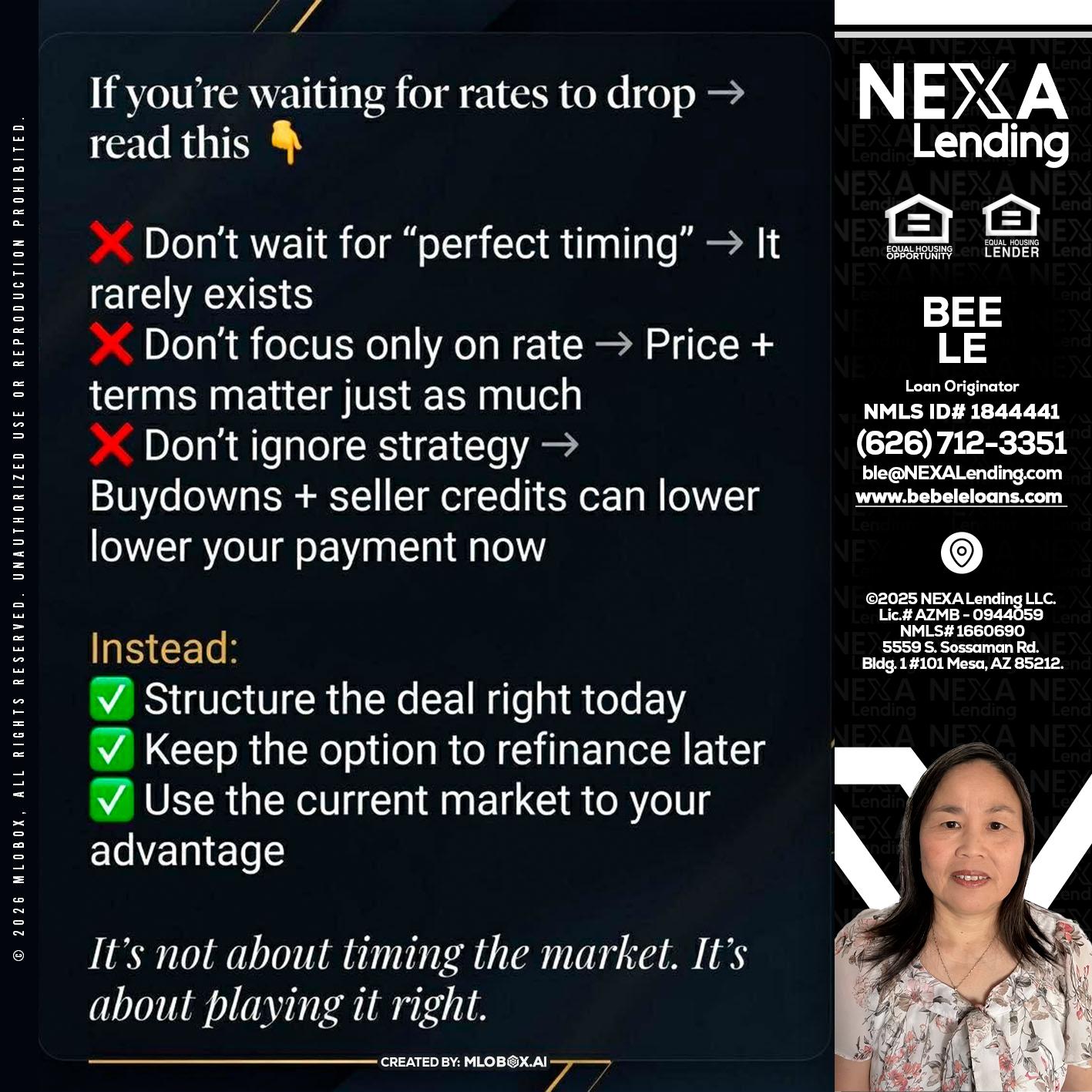 IF YOU ARE - Bebe Le- Serving California -Loan Originator