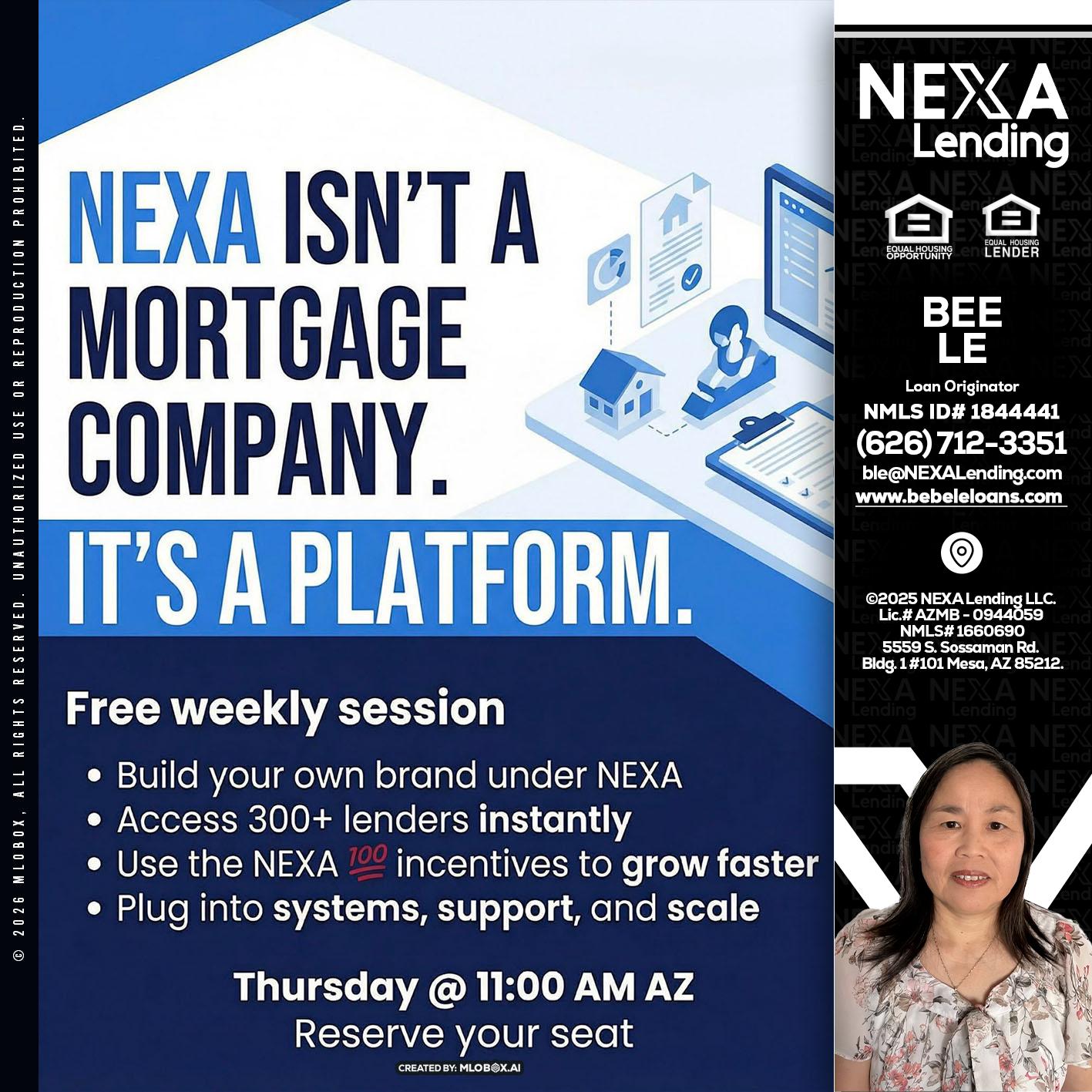 NEXA ISNT - Bebe Le- Serving California -Loan Originator