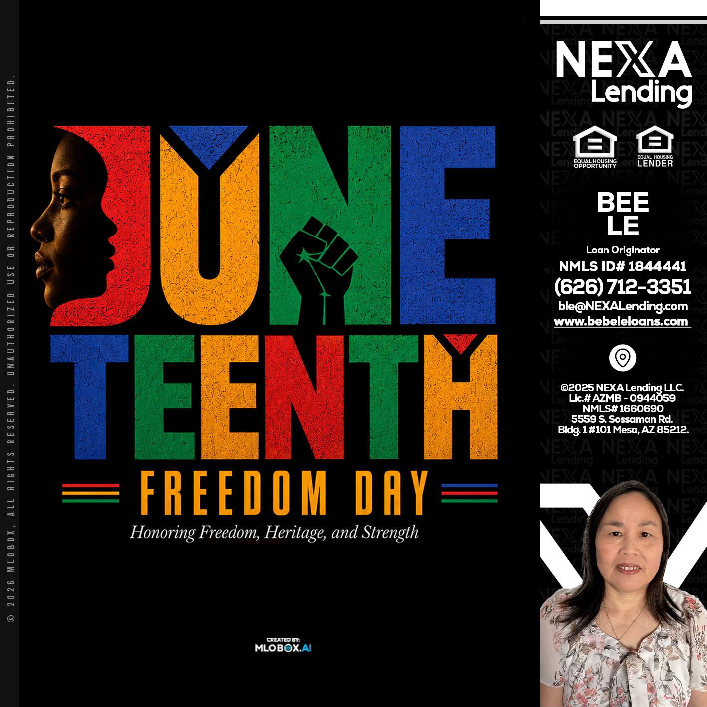 Juneteenth - Bebe Le- Serving California -Loan Originator