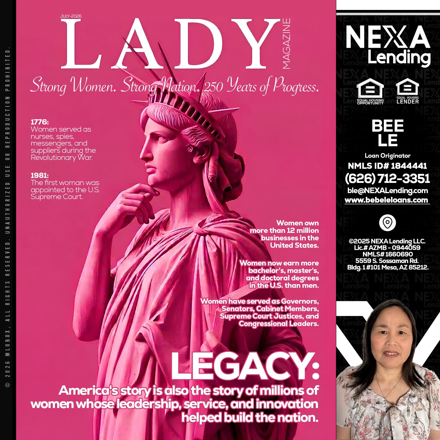 LADY LIBERTY! - Bebe Le- Serving California -Loan Originator