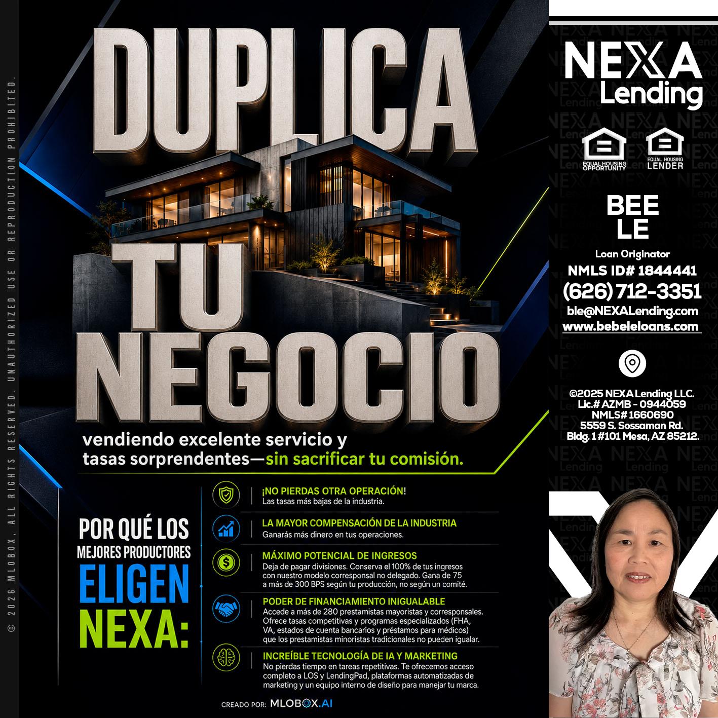 DUPLICA TU NEGOCIO - Bebe Le- Serving California -Loan Originator