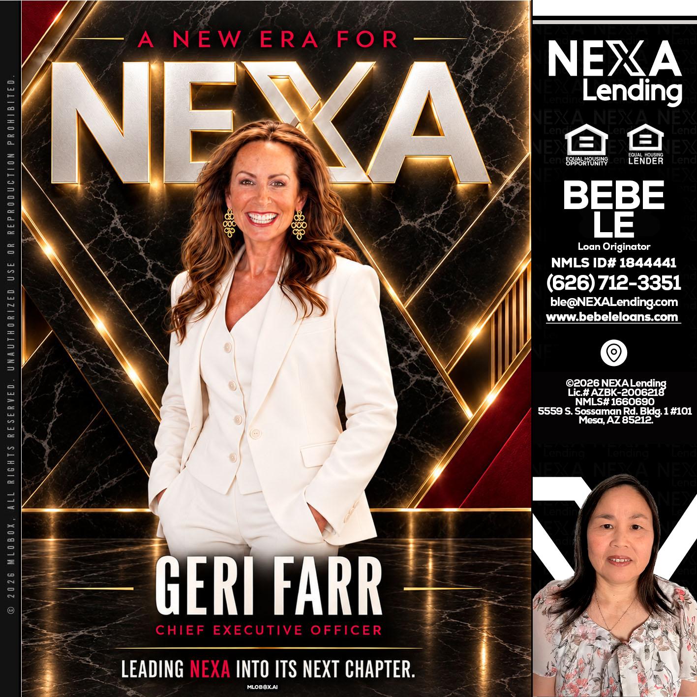 GERI FARR - Bebe Le- Serving California -Loan Originator