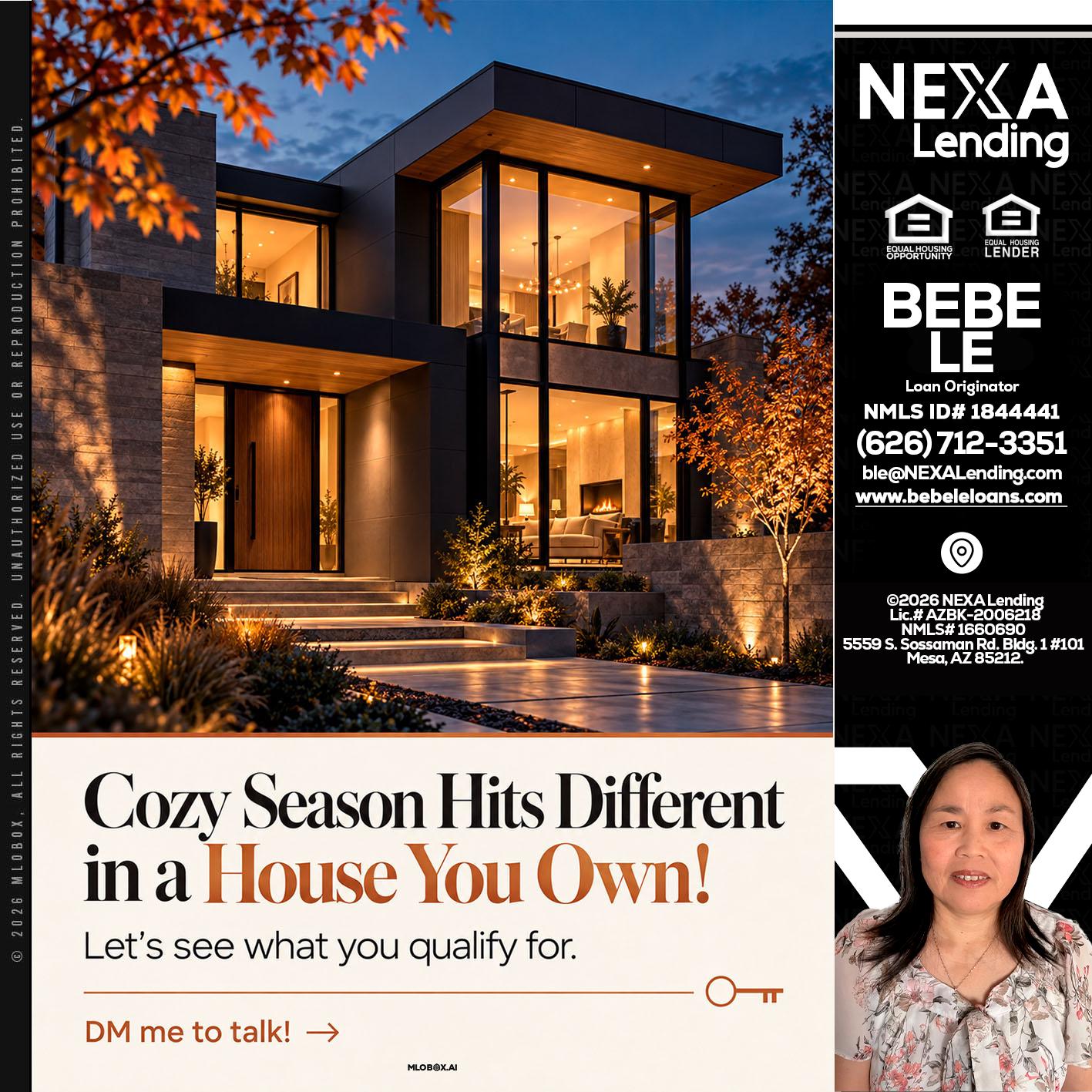 COZY SEASON - Bebe Le- Serving California -Loan Originator