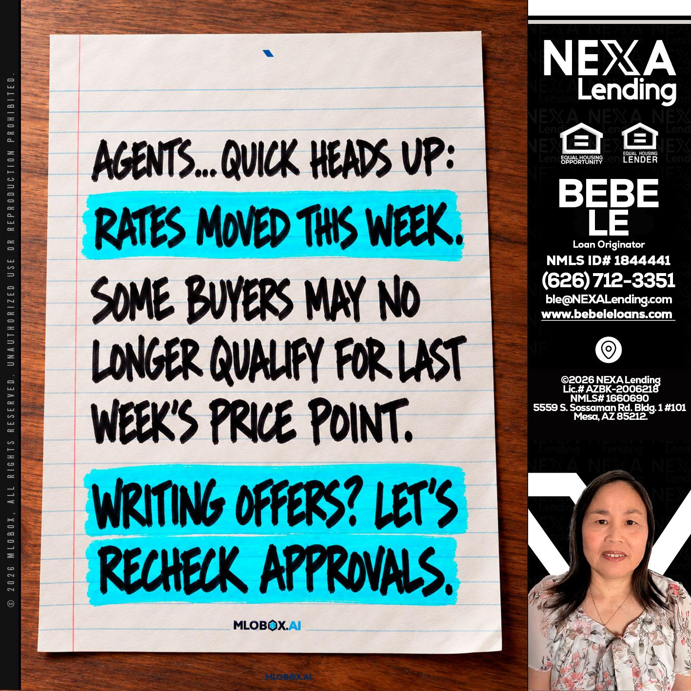 AGENTS - Bebe Le- Serving California -Loan Originator