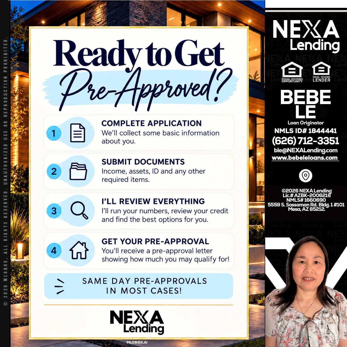 ready to get - Bebe Le- Serving California -Loan Originator