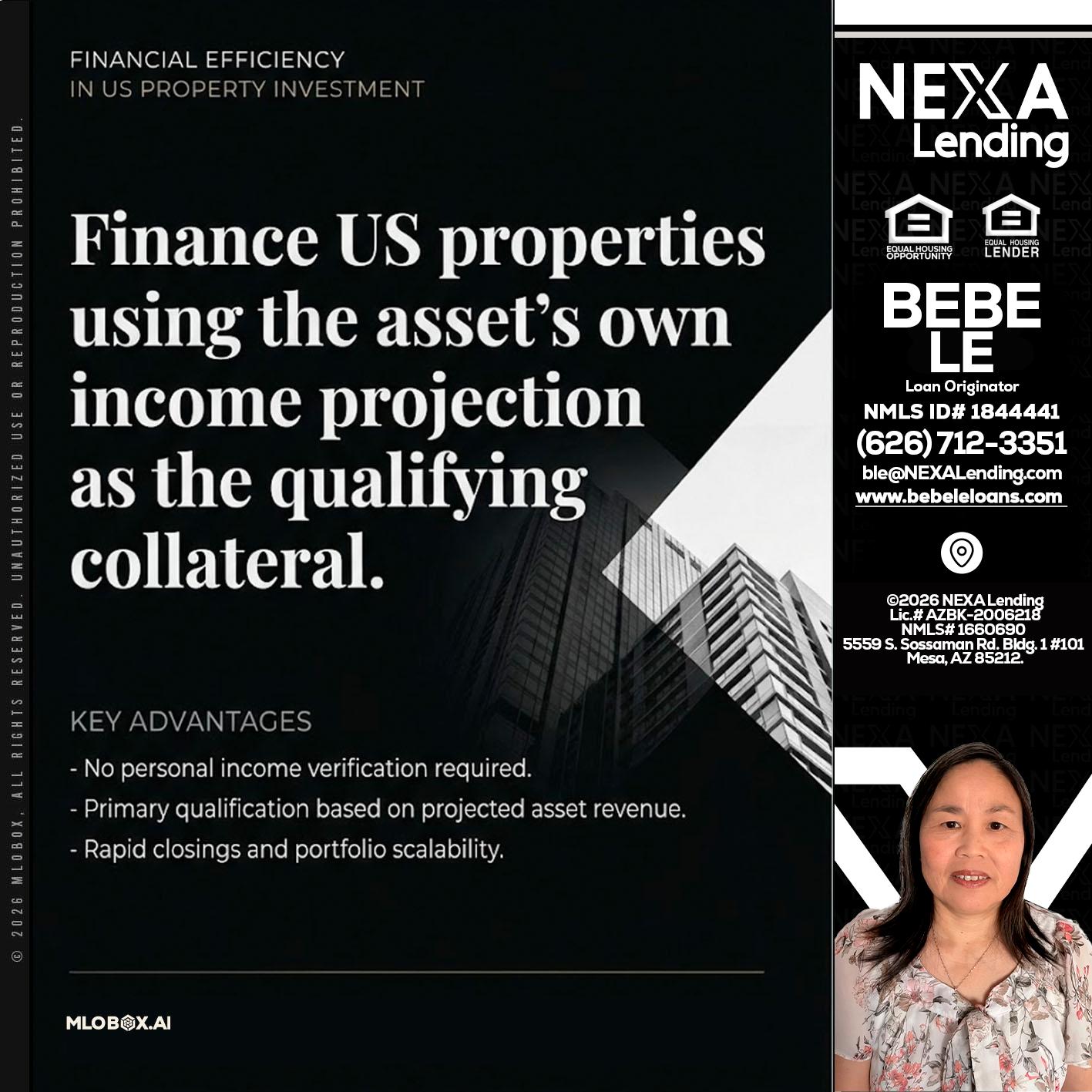 finance US - Bebe Le- Serving California -Loan Originator